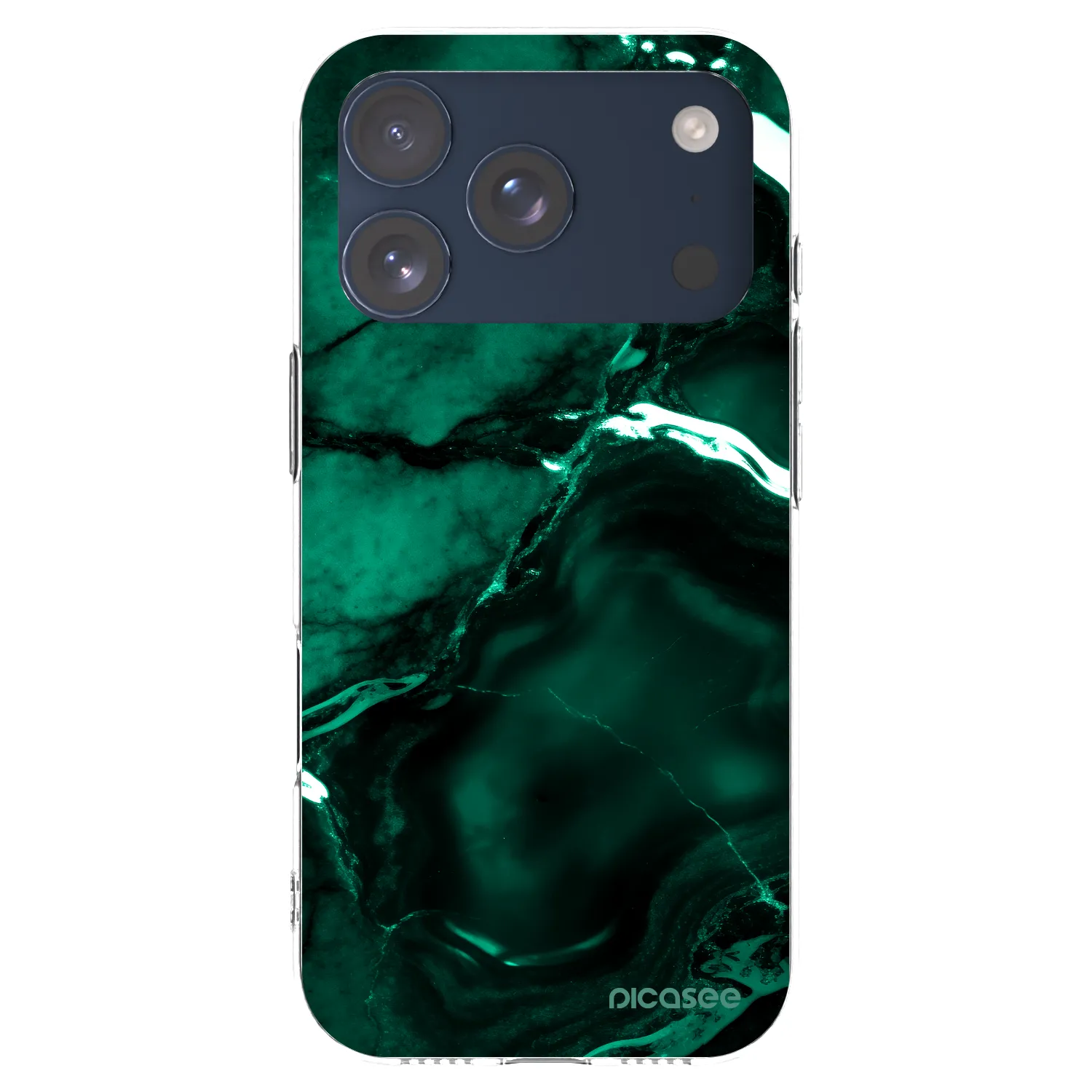Picasee silikónový prehľadný obal pre Apple iPhone 17 Pro - Dark emerald