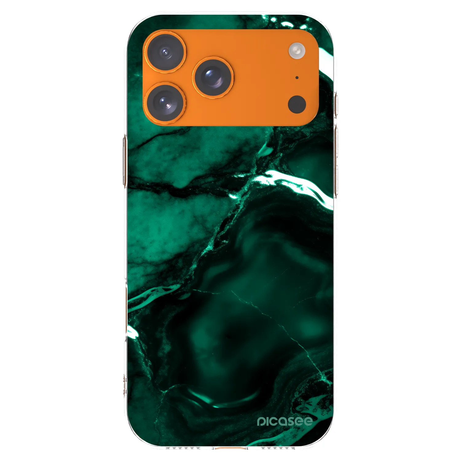 Picasee silikónový prehľadný obal pre Apple iPhone 17 Pro Max - Dark emerald