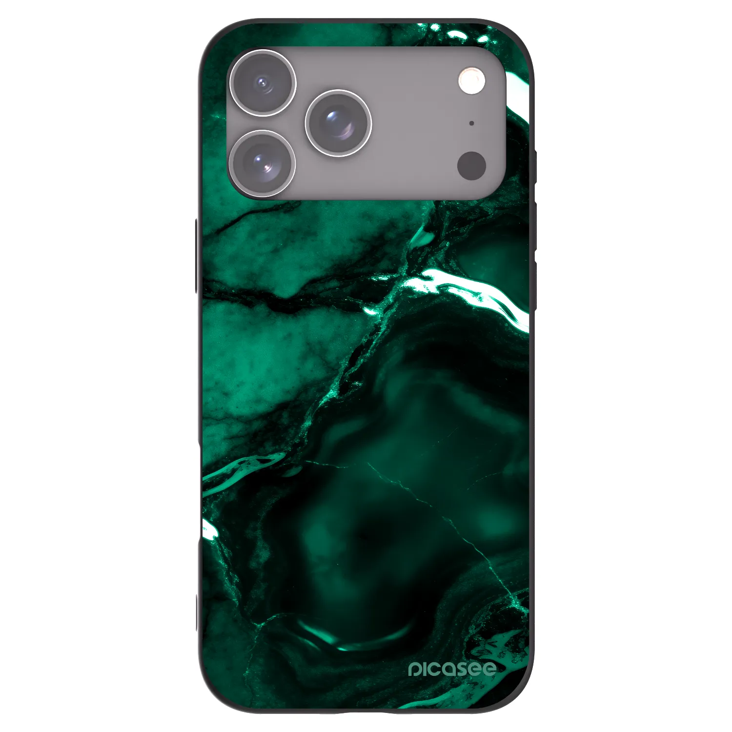 Picasee silikónový čierny obal pre Apple iPhone 17 Pro Max - Dark emerald