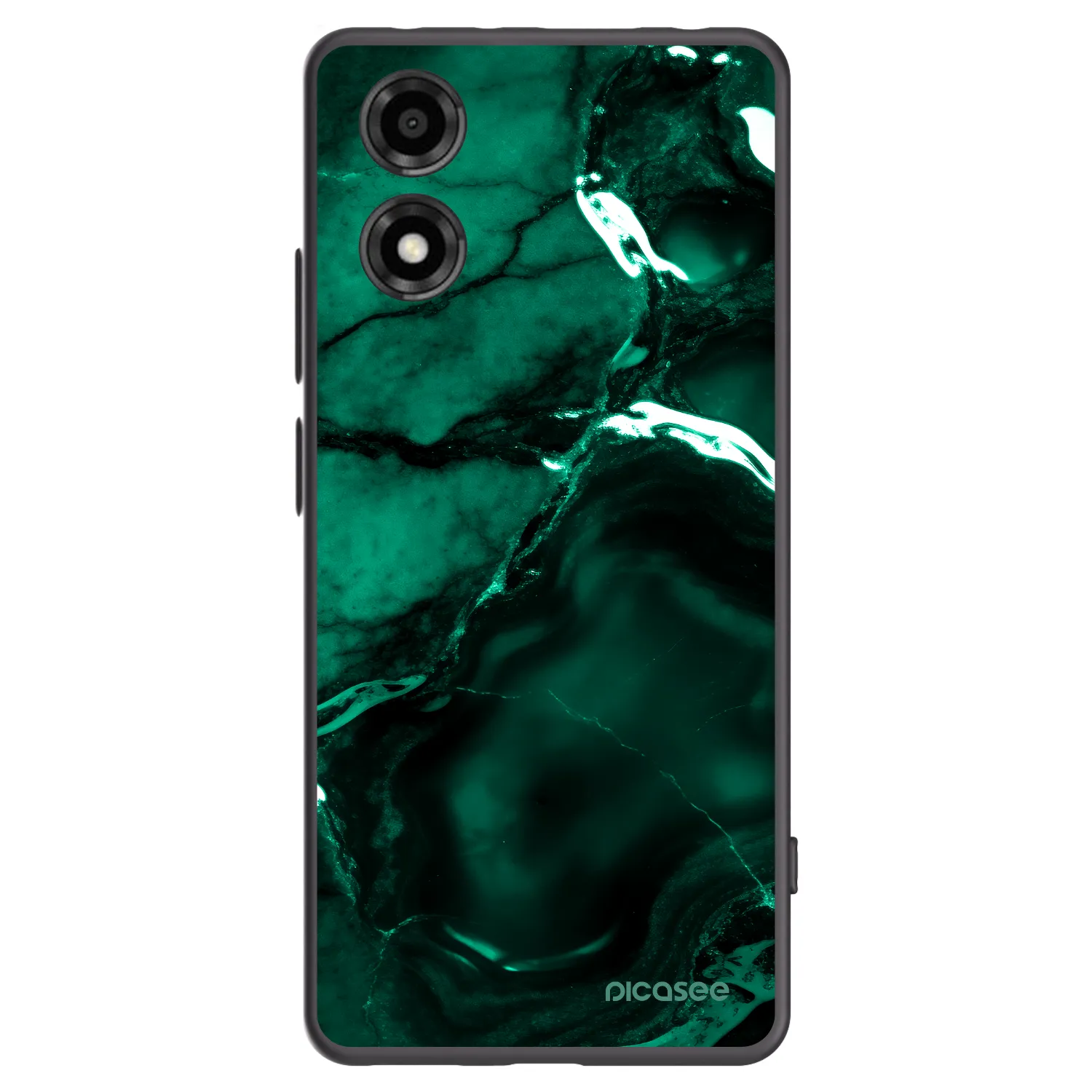 Picasee silikónový čierny obal pre Motorola Moto E14 - Dark emerald