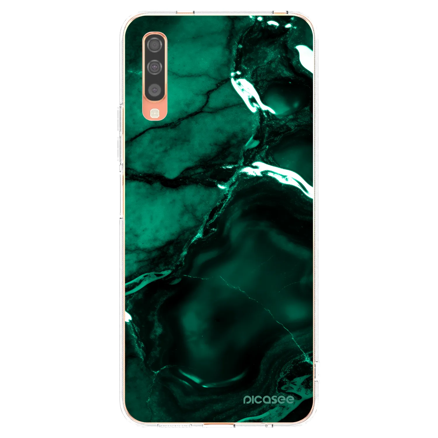 Picasee silikónový prehľadný obal pre Samsung Galaxy A70 A705F - Dark emerald