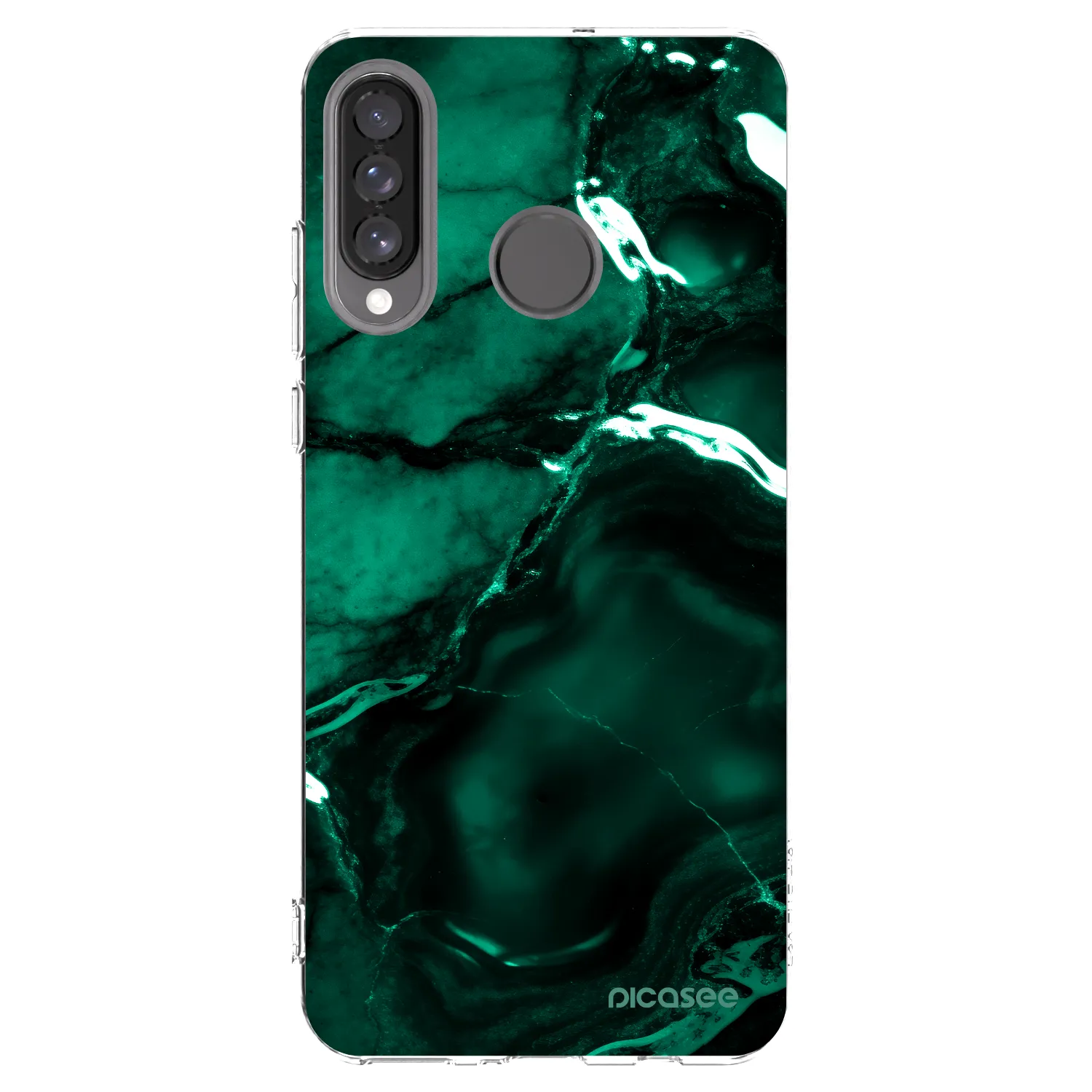 Picasee silikónový prehľadný obal pre Huawei P30 Lite - Dark emerald