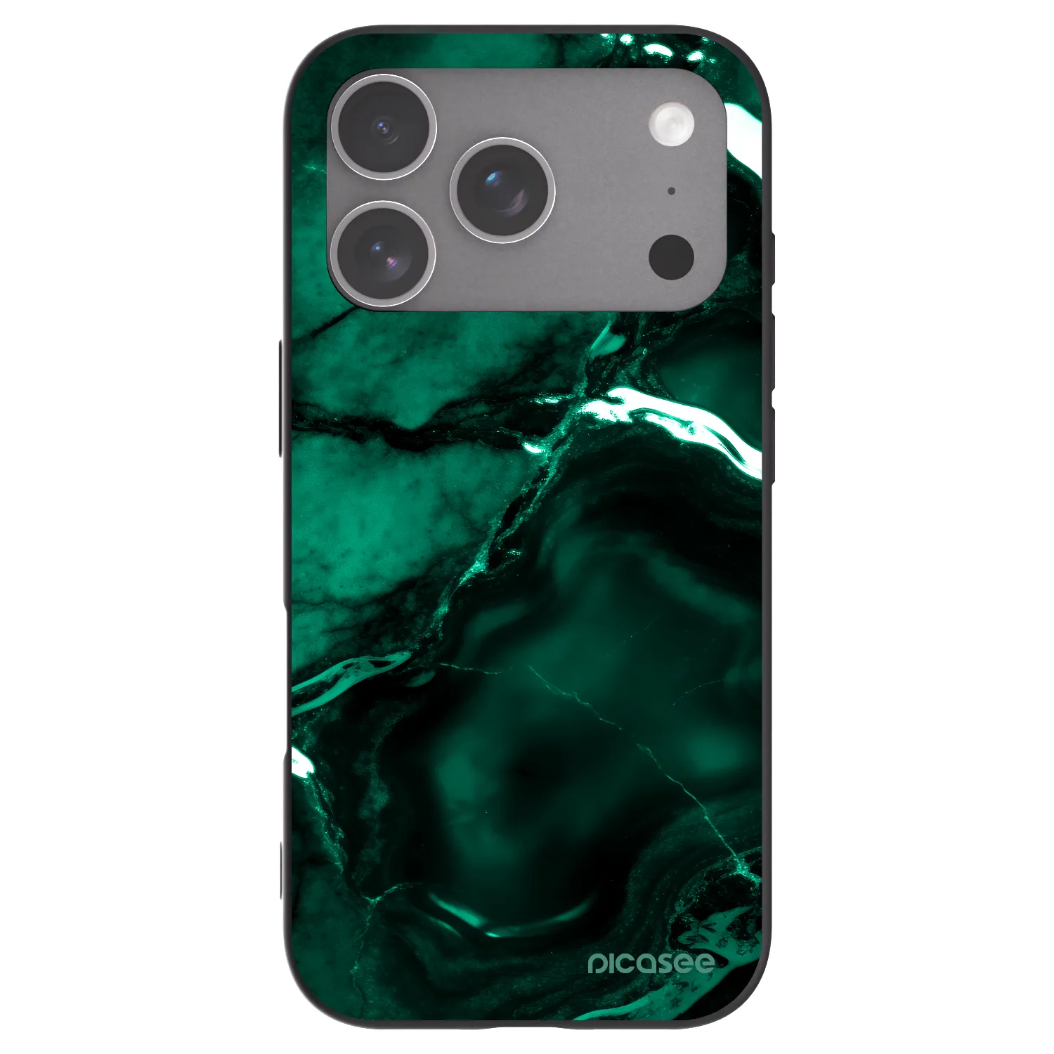 Picasee silikónový čierny obal pre Apple iPhone 18 Pro - Dark emerald
