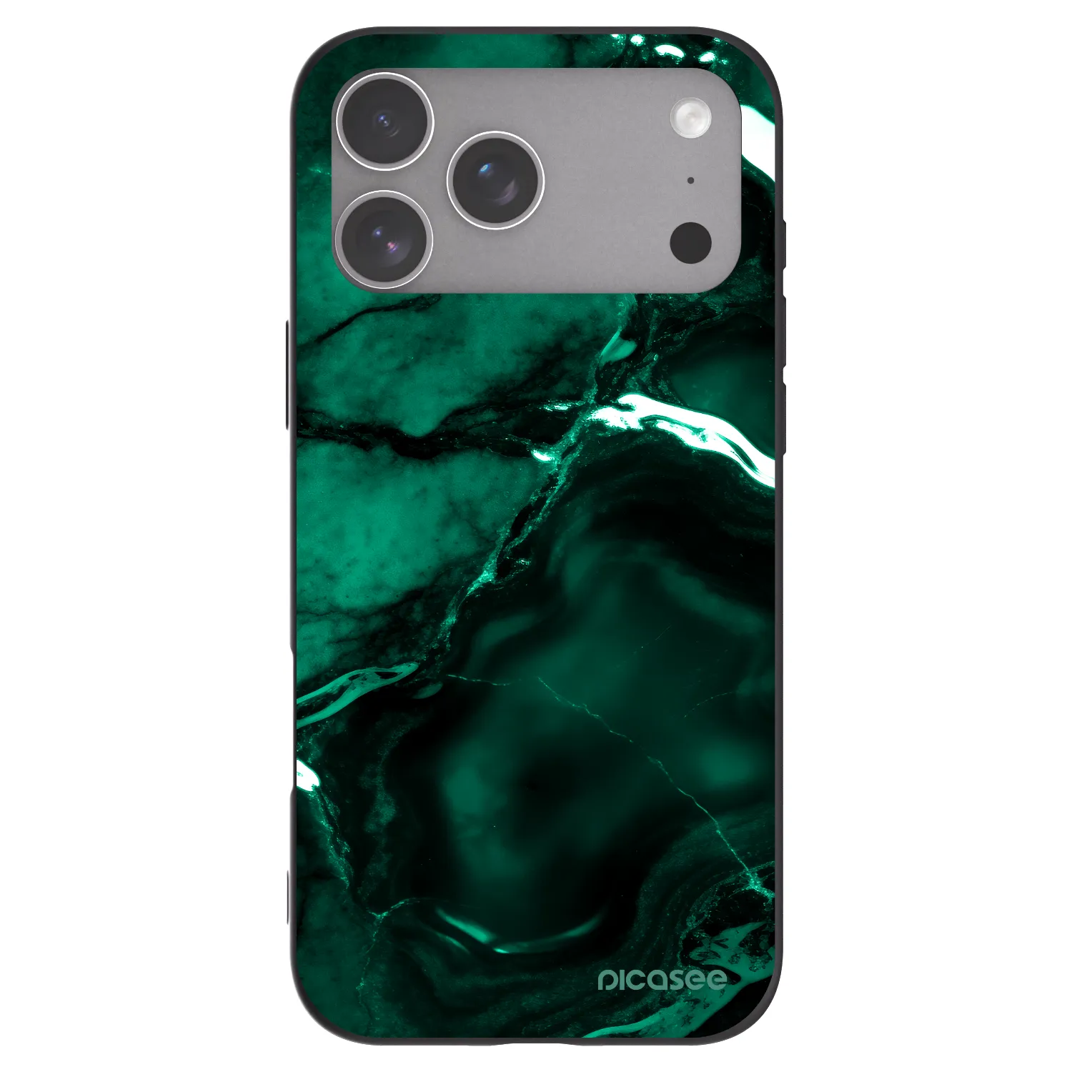 Picasee silikónový čierny obal pre Apple iPhone 18 Pro Max - Dark emerald