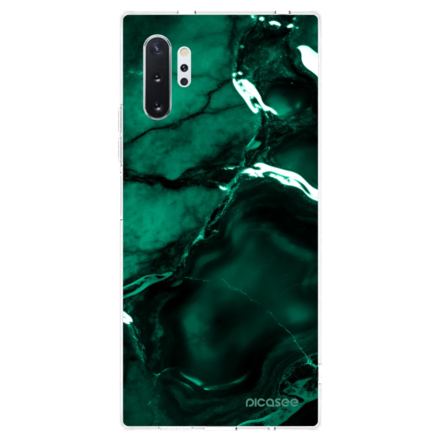 Picasee silikónový prehľadný obal pre Samsung Galaxy Note 10+ N975F - Dark emerald