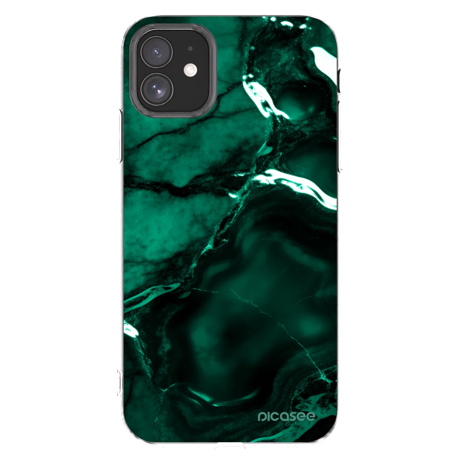 Picasee silikónový prehľadný obal pre Apple iPhone 11 - Dark emerald