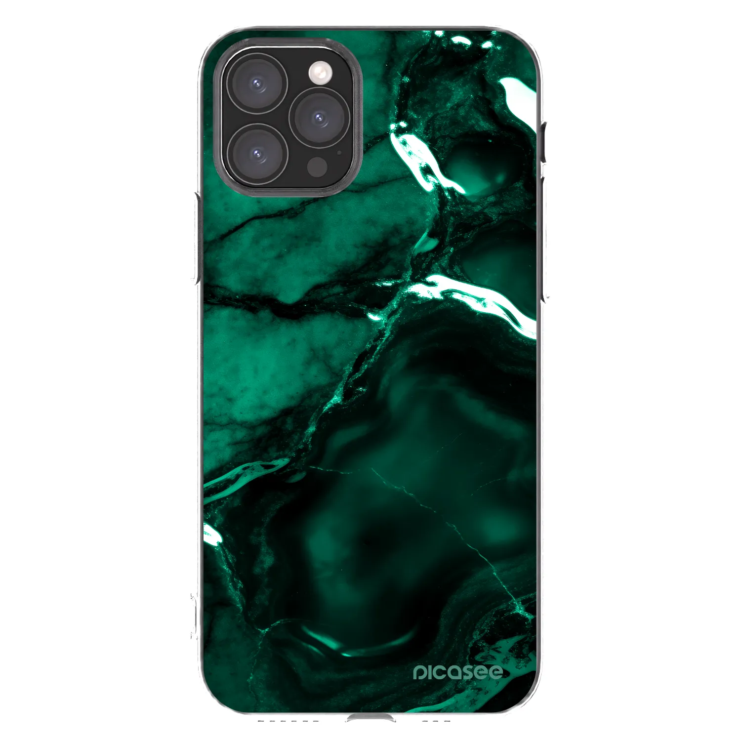 Picasee silikónový prehľadný obal pre Apple iPhone 11 Pro - Dark emerald