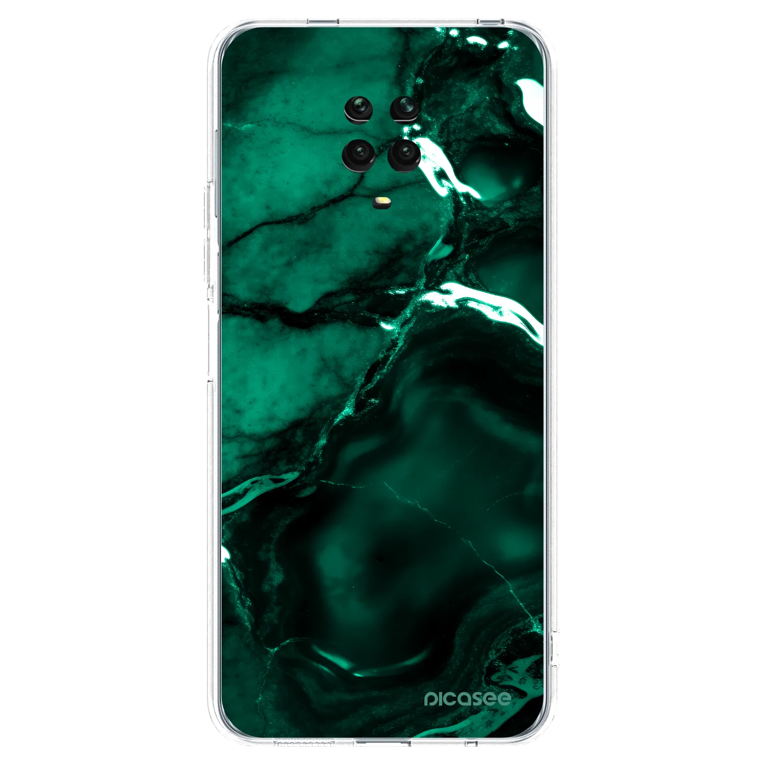 Picasee silikónový prehľadný obal pre Xiaomi Redmi Note 9 Pro - Dark emerald