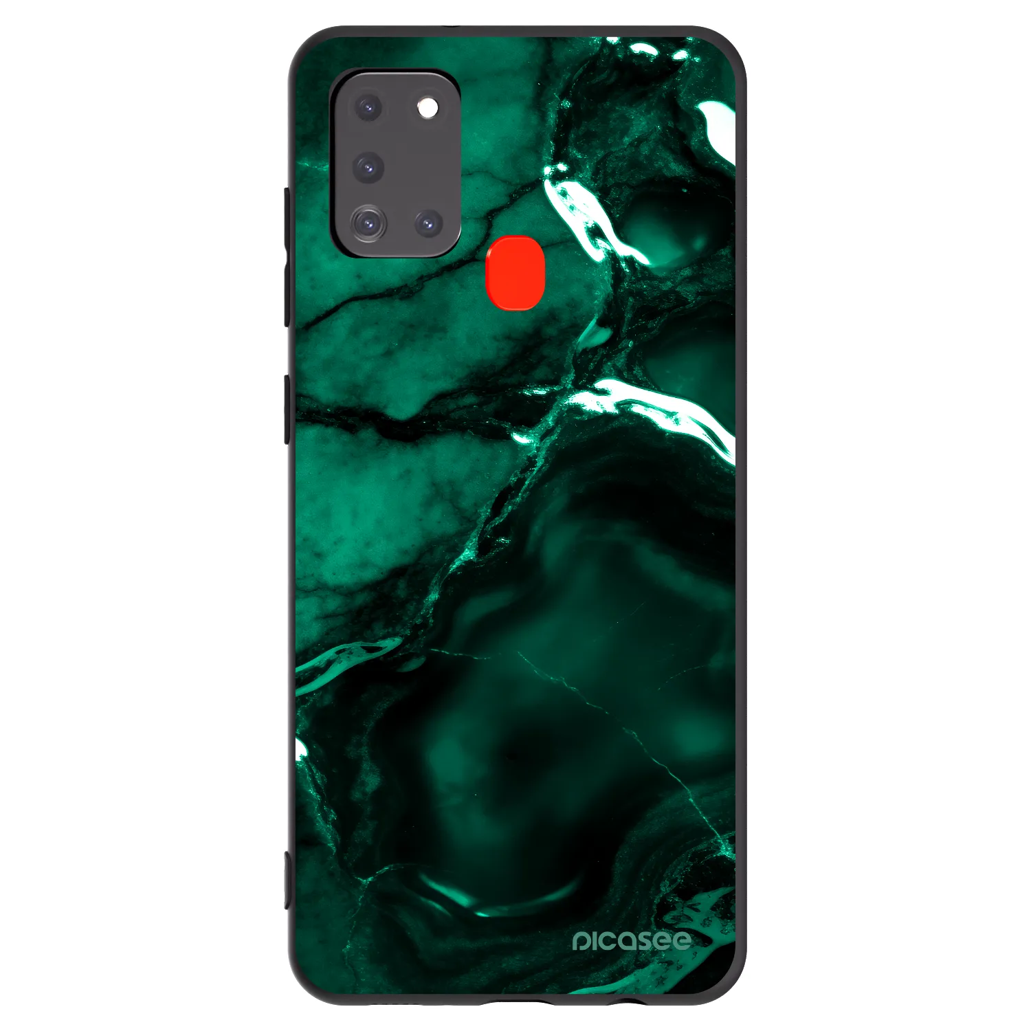 Picasee silikónový čierny obal pre Samsung Galaxy A21s - Dark emerald