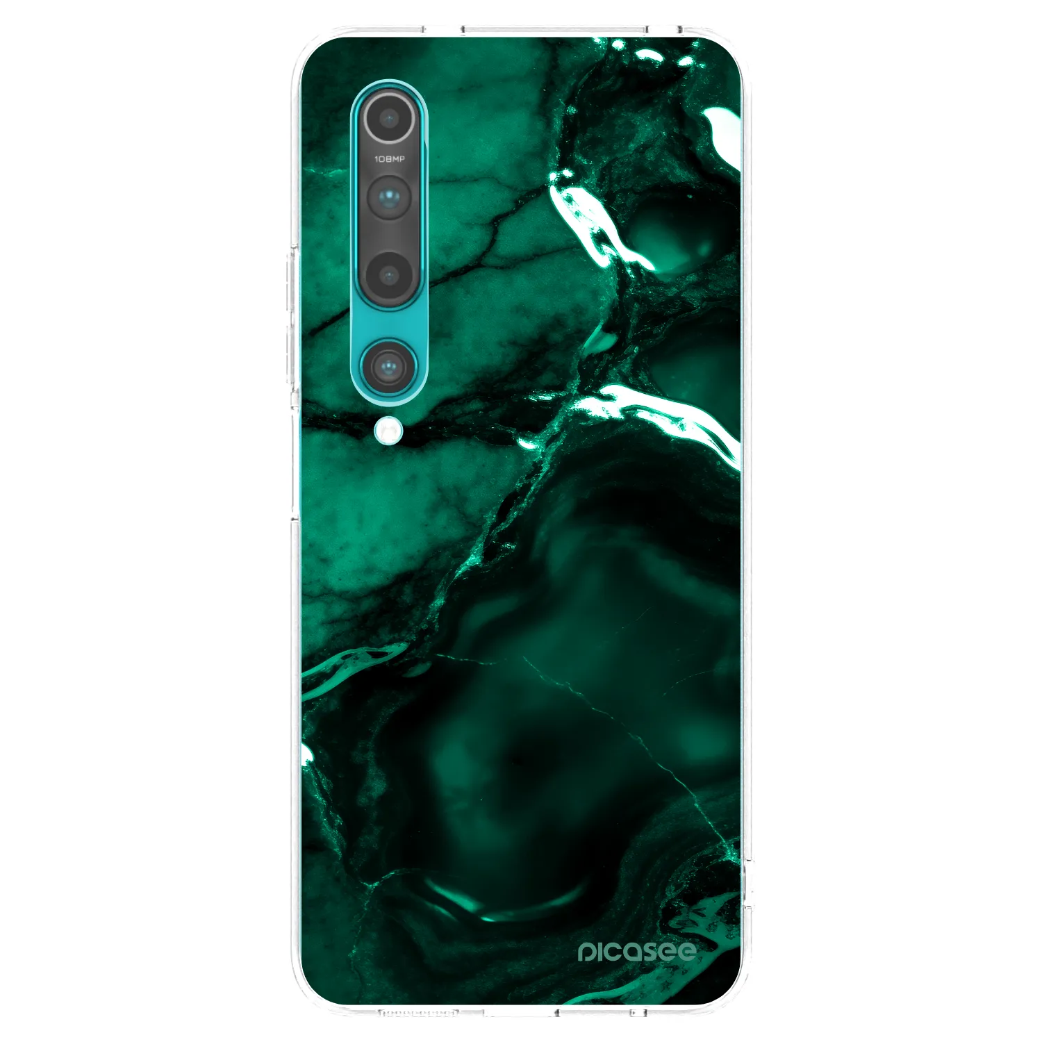 Picasee silikónový prehľadný obal pre Xiaomi Mi 10 - Dark emerald