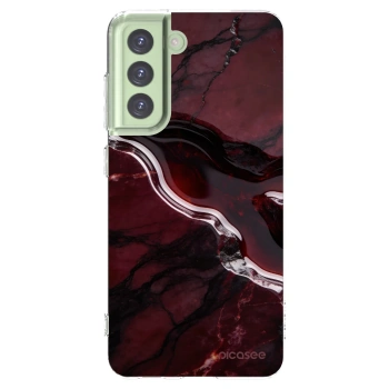 Picasee silikónový prehľadný obal pre Samsung Galaxy S21 FE 5G - Cherry stone