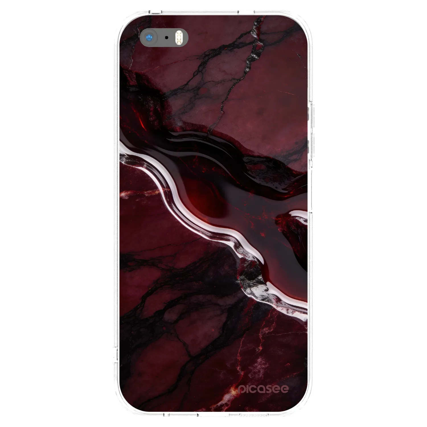 Picasee silikónový prehľadný obal pre Apple iPhone 5/5S/SE - Cherry stone