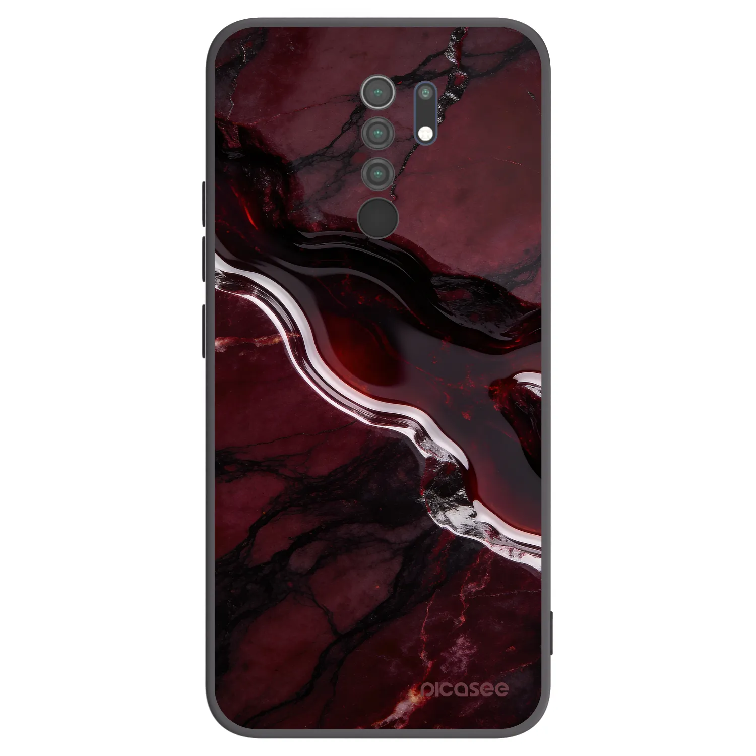 Picasee silikónový čierny obal pre Xiaomi Redmi 9 - Cherry stone