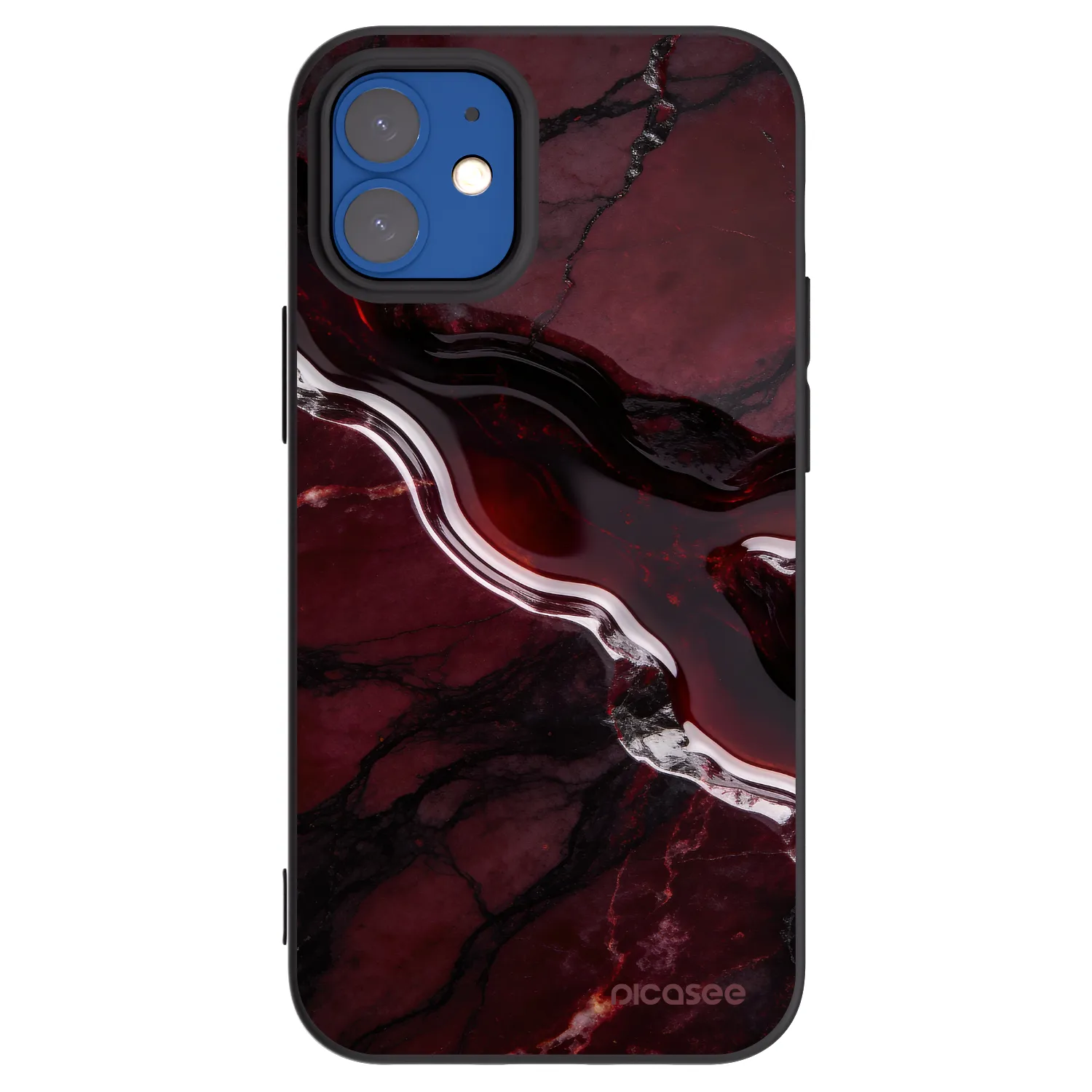 Picasee silikónový čierny obal pre Apple iPhone 12 mini - Cherry stone