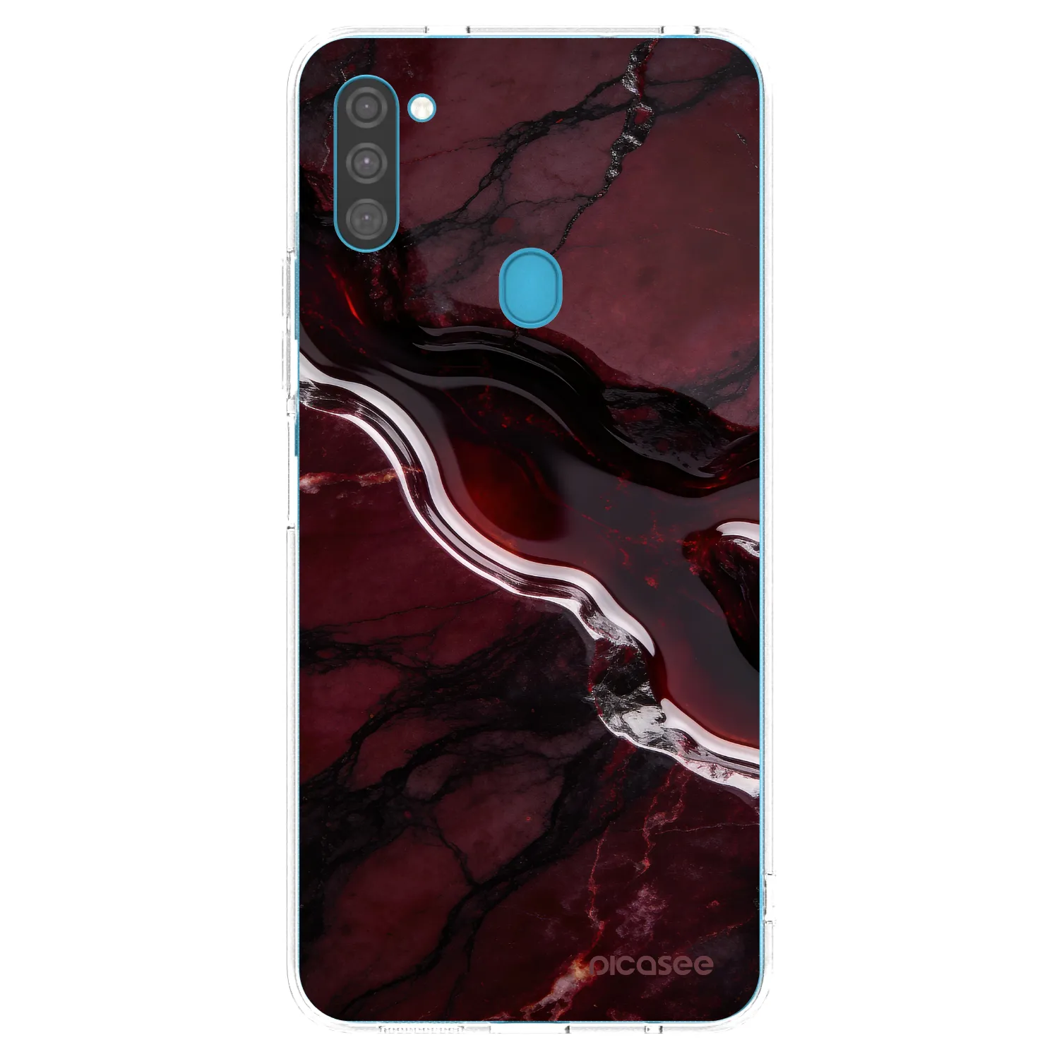 Picasee silikónový prehľadný obal pre Samsung Galaxy M11 - Cherry stone