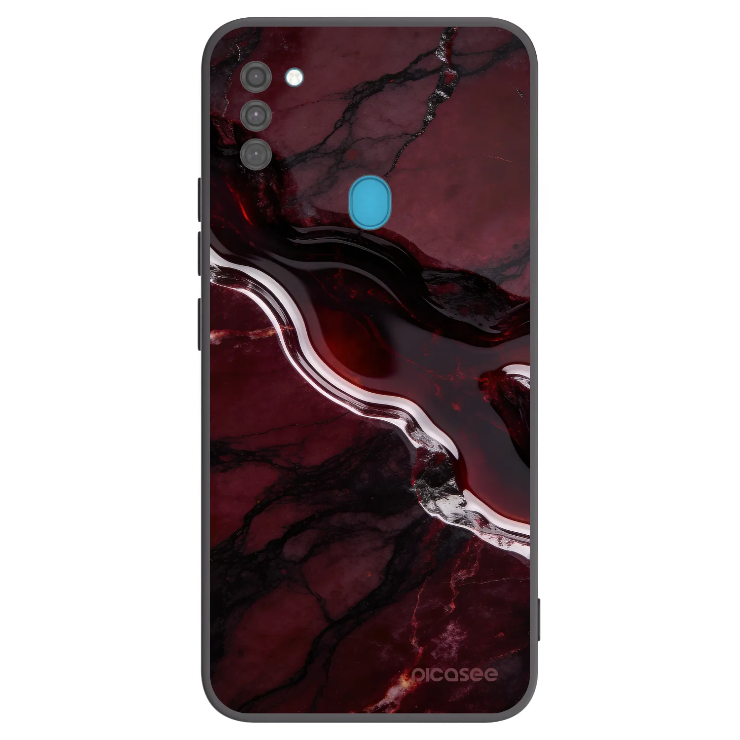 Picasee silikónový čierny obal pre Samsung Galaxy M11 - Cherry stone