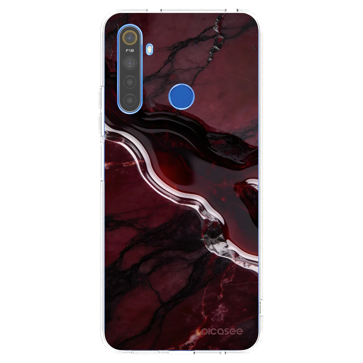Picasee silikónový prehľadný obal pre Realme 5 - Cherry stone