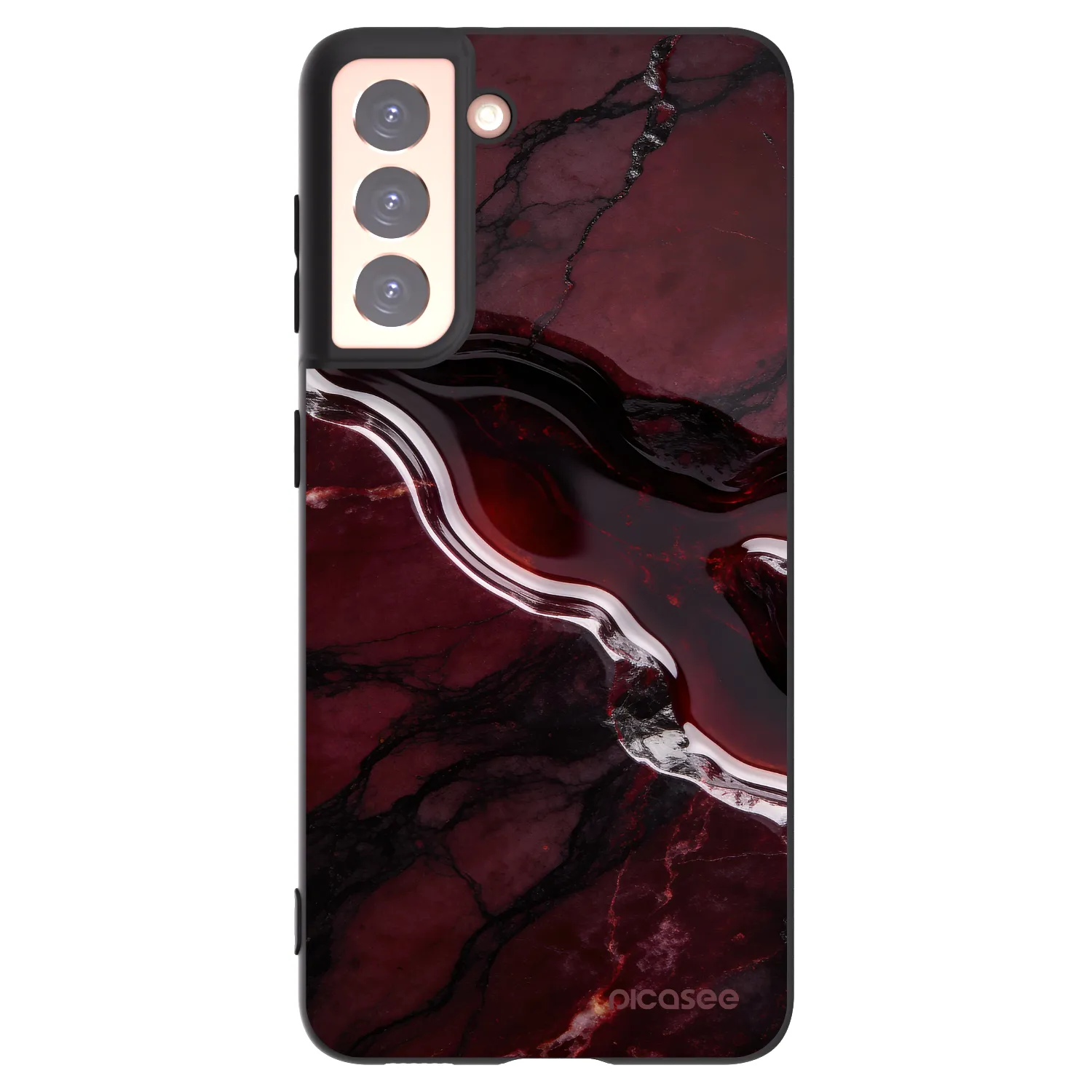 Picasee silikónový čierny obal pre Samsung Galaxy S21 5G G991B - Cherry stone