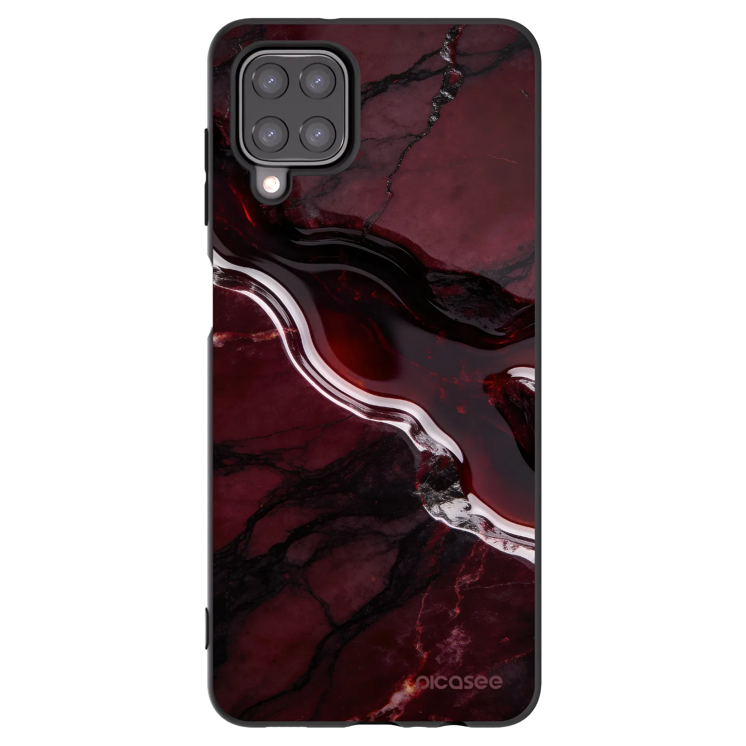 Picasee silikónový čierny obal pre Samsung Galaxy A12 A125F - Cherry stone