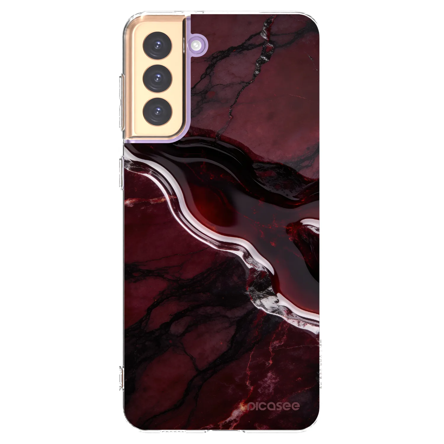 Picasee silikónový prehľadný obal pre Samsung Galaxy S21+ 5G G996F - Cherry stone