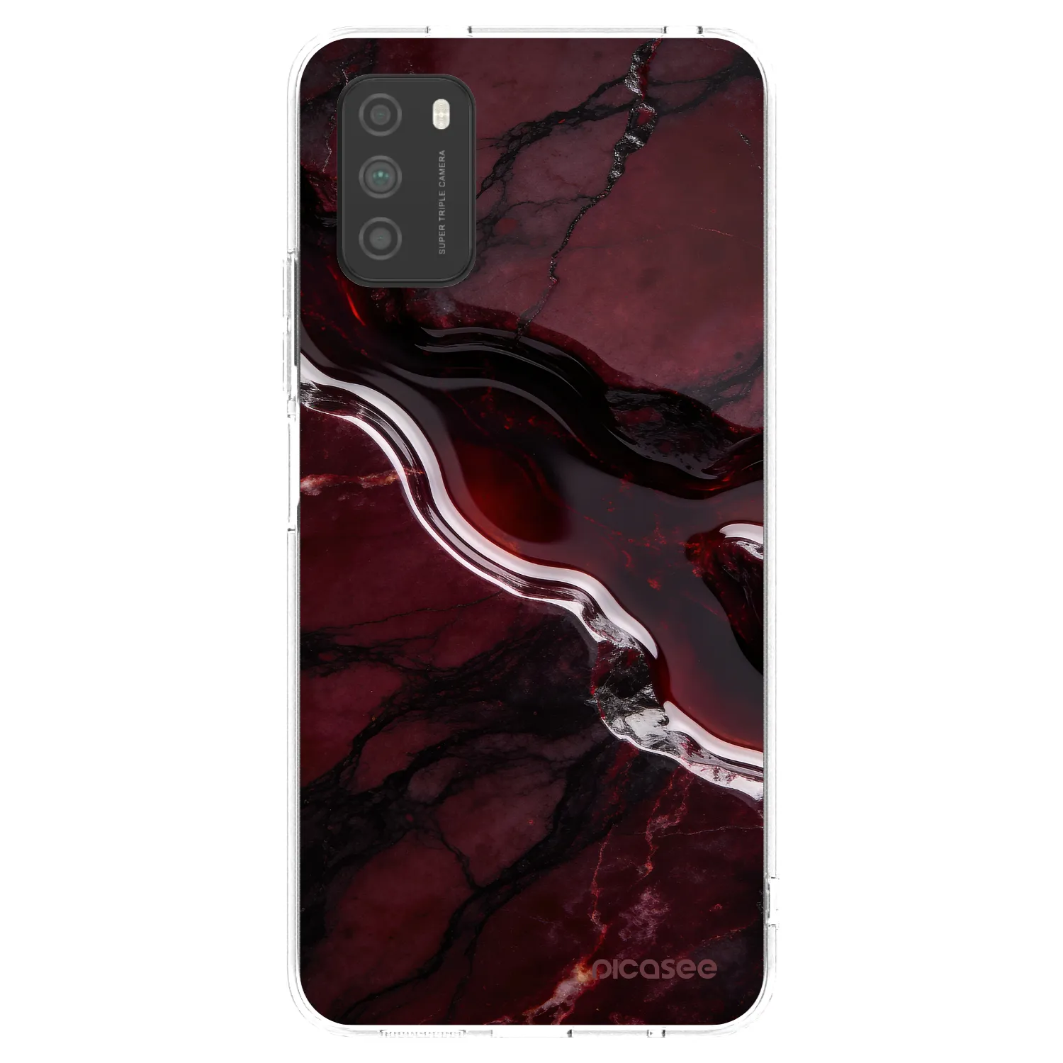 Picasee silikónový prehľadný obal pre Xiaomi Poco M3 - Cherry stone