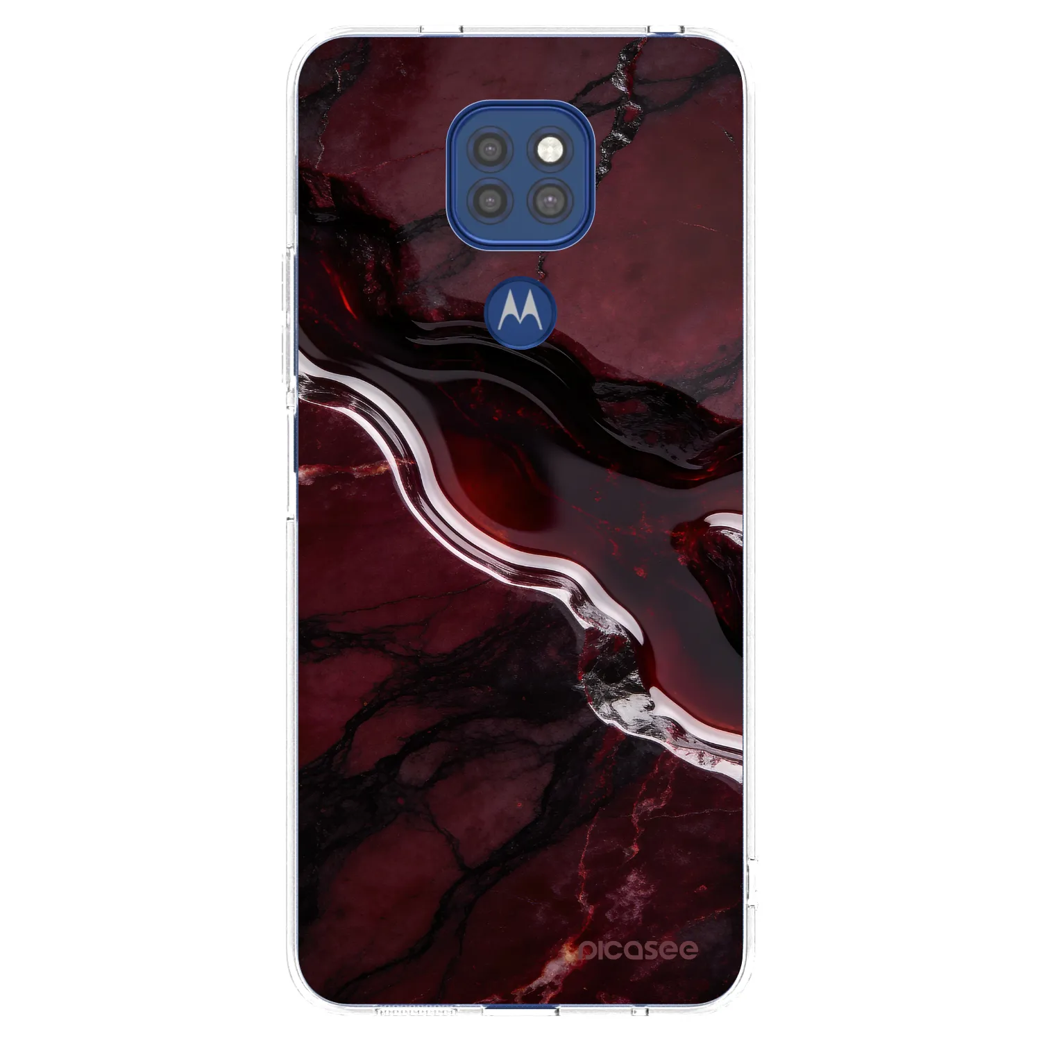 Picasee silikónový prehľadný obal pre Motorola Moto G9 Play - Cherry stone