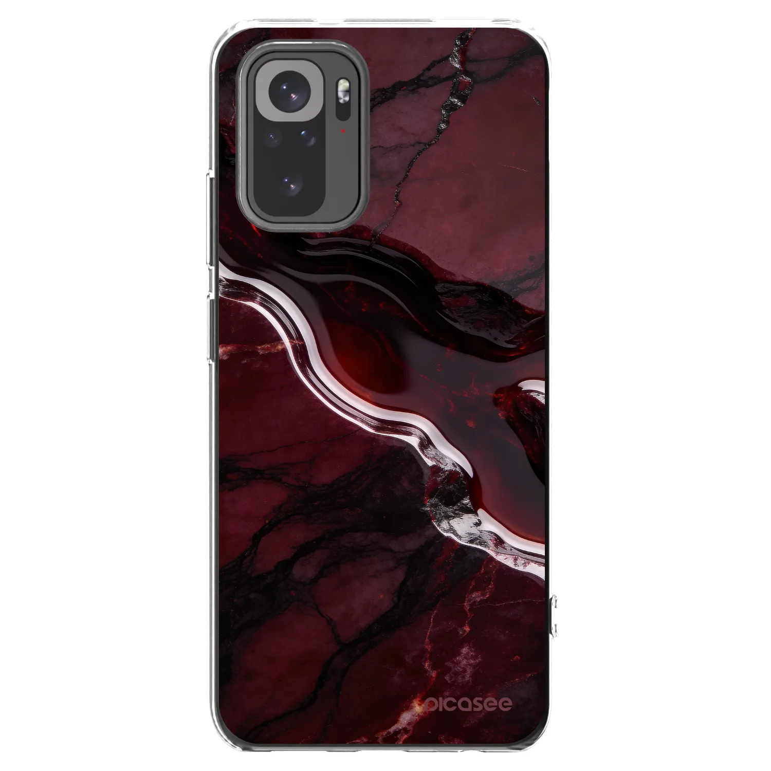 Picasee silikónový prehľadný obal pre Xiaomi Redmi Note 10 - Cherry stone