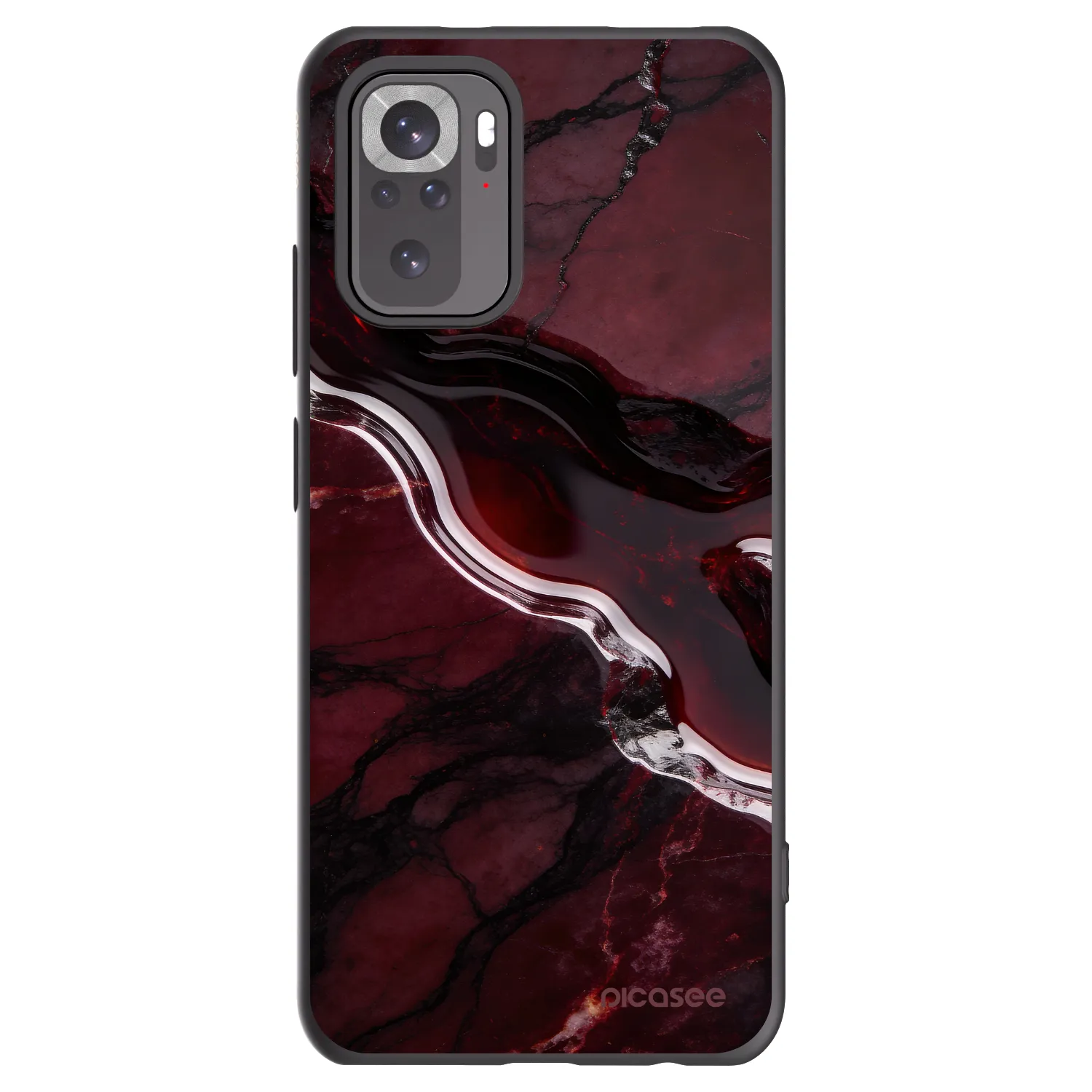 Picasee silikónový čierny obal pre Xiaomi Redmi Note 10 - Cherry stone