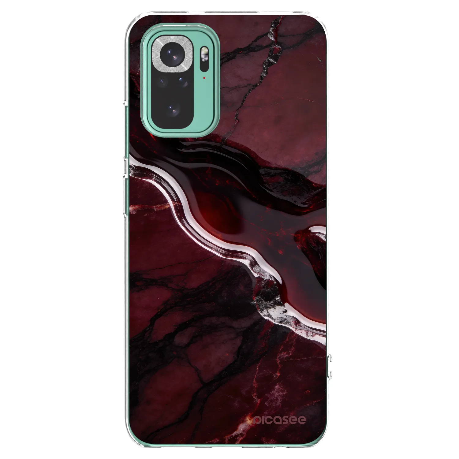 Picasee silikónový prehľadný obal pre Xiaomi Redmi Note 10 Pro - Cherry stone