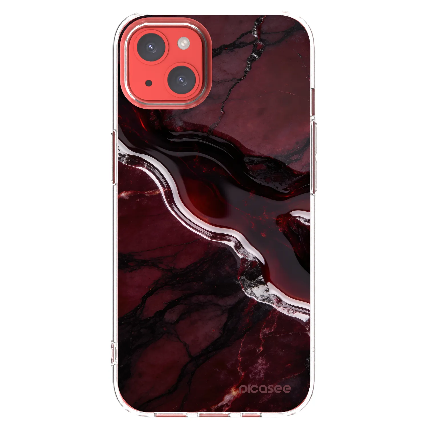 Picasee silikónový prehľadný obal pre Apple iPhone 13 - Cherry stone