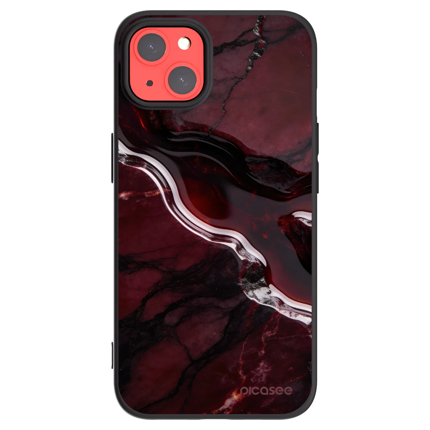 Picasee silikónový čierny obal pre Apple iPhone 13 - Cherry stone