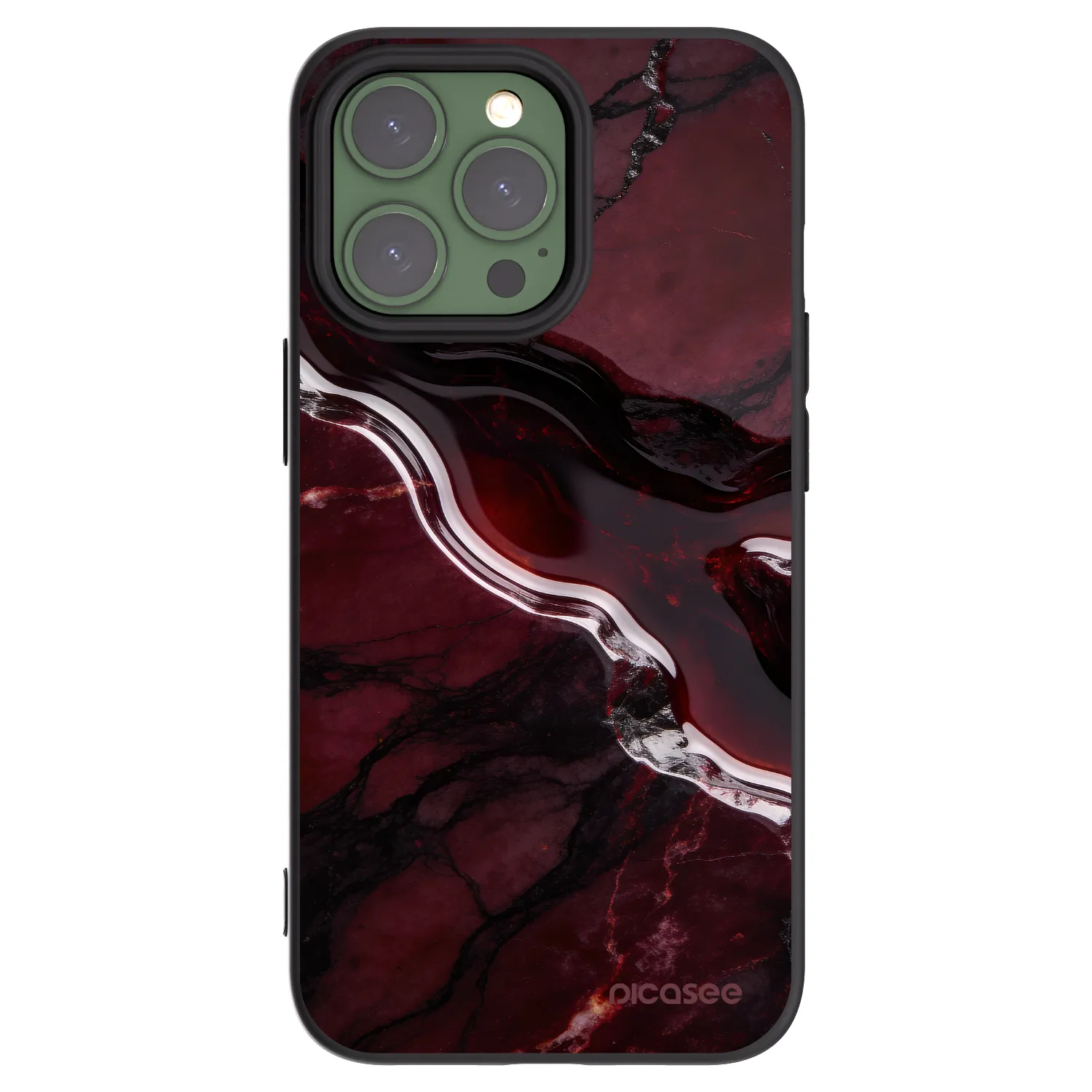 Picasee silikónový čierny obal pre Apple iPhone 13 Pro - Cherry stone