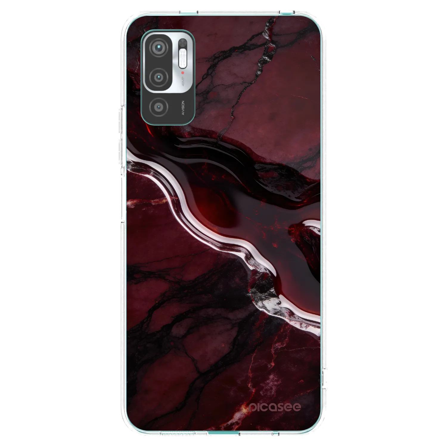 Picasee silikónový prehľadný obal pre Xiaomi Redmi Note 10 5G - Cherry stone