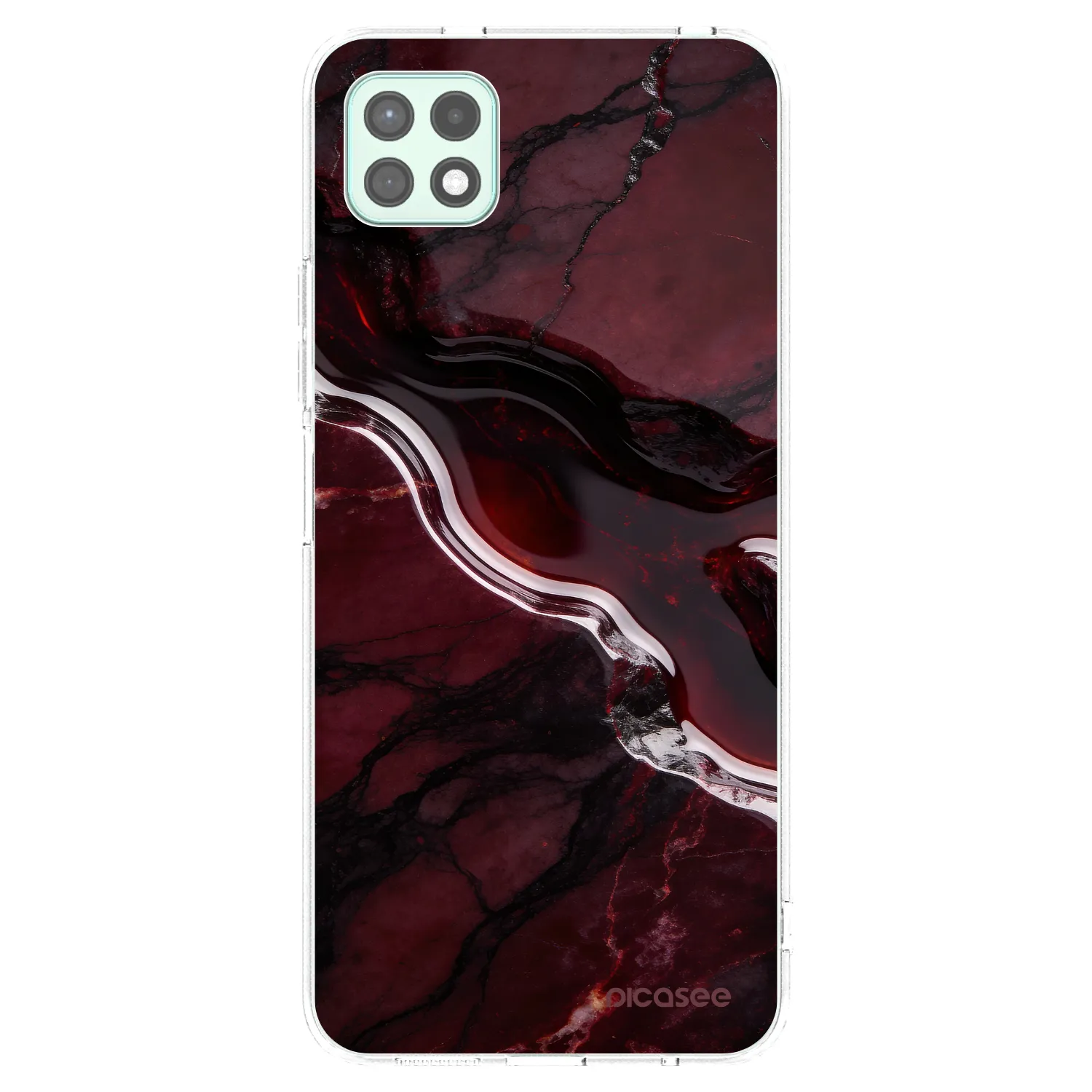 Picasee silikónový prehľadný obal pre Samsung Galaxy A22 A226B 5G - Cherry stone