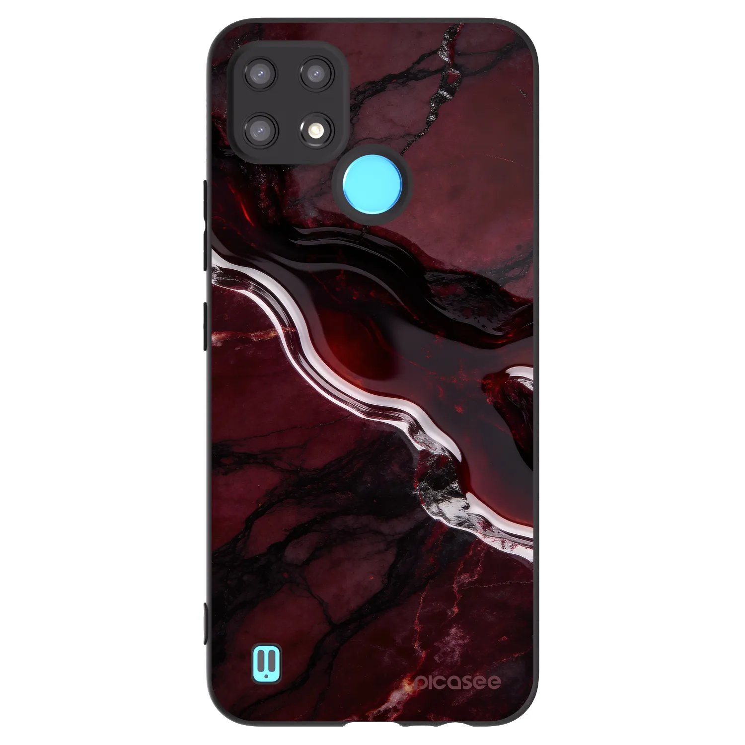 Picasee silikónový čierny obal pre Realme C21 - Cherry stone