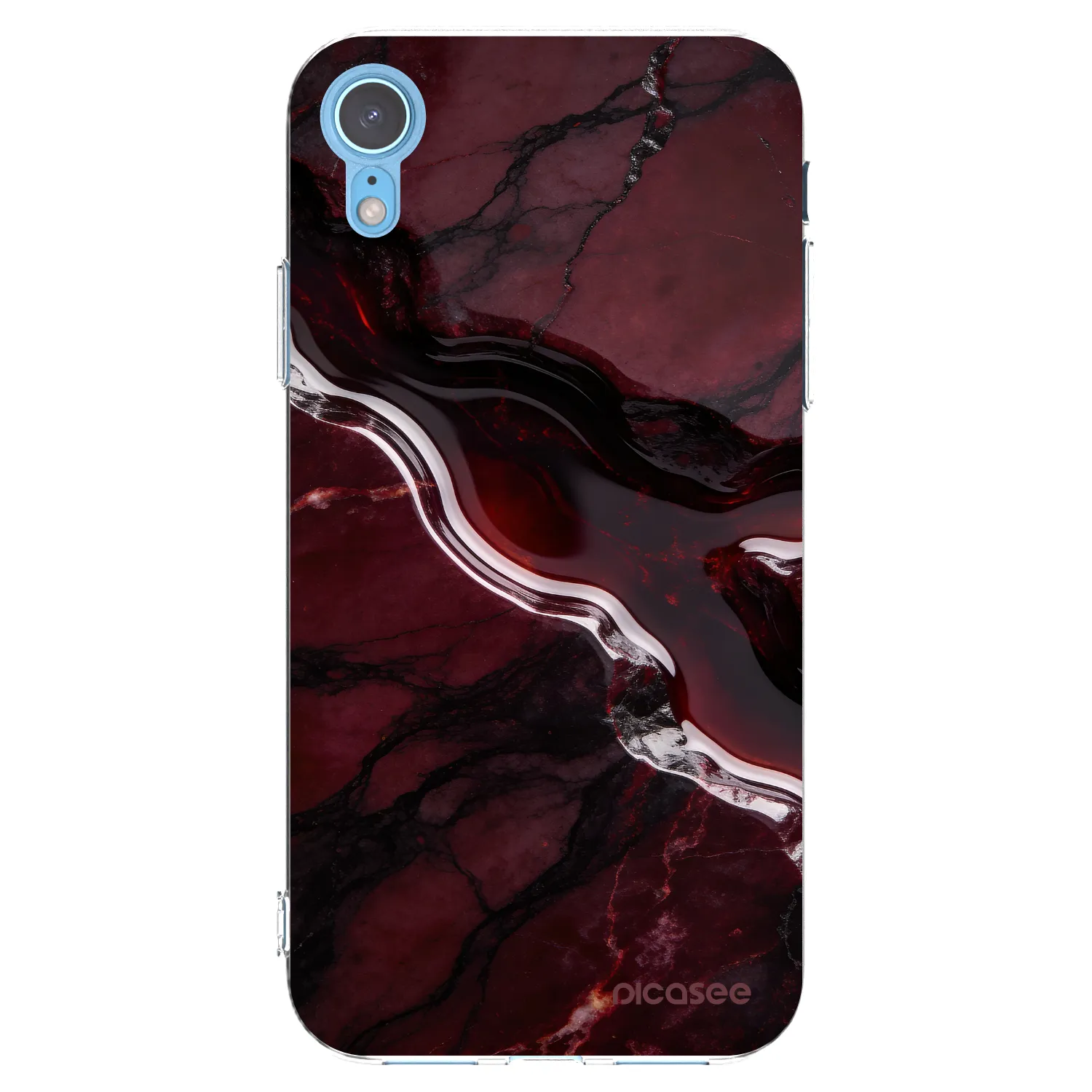 Picasee silikónový prehľadný obal pre Apple iPhone XR - Cherry stone