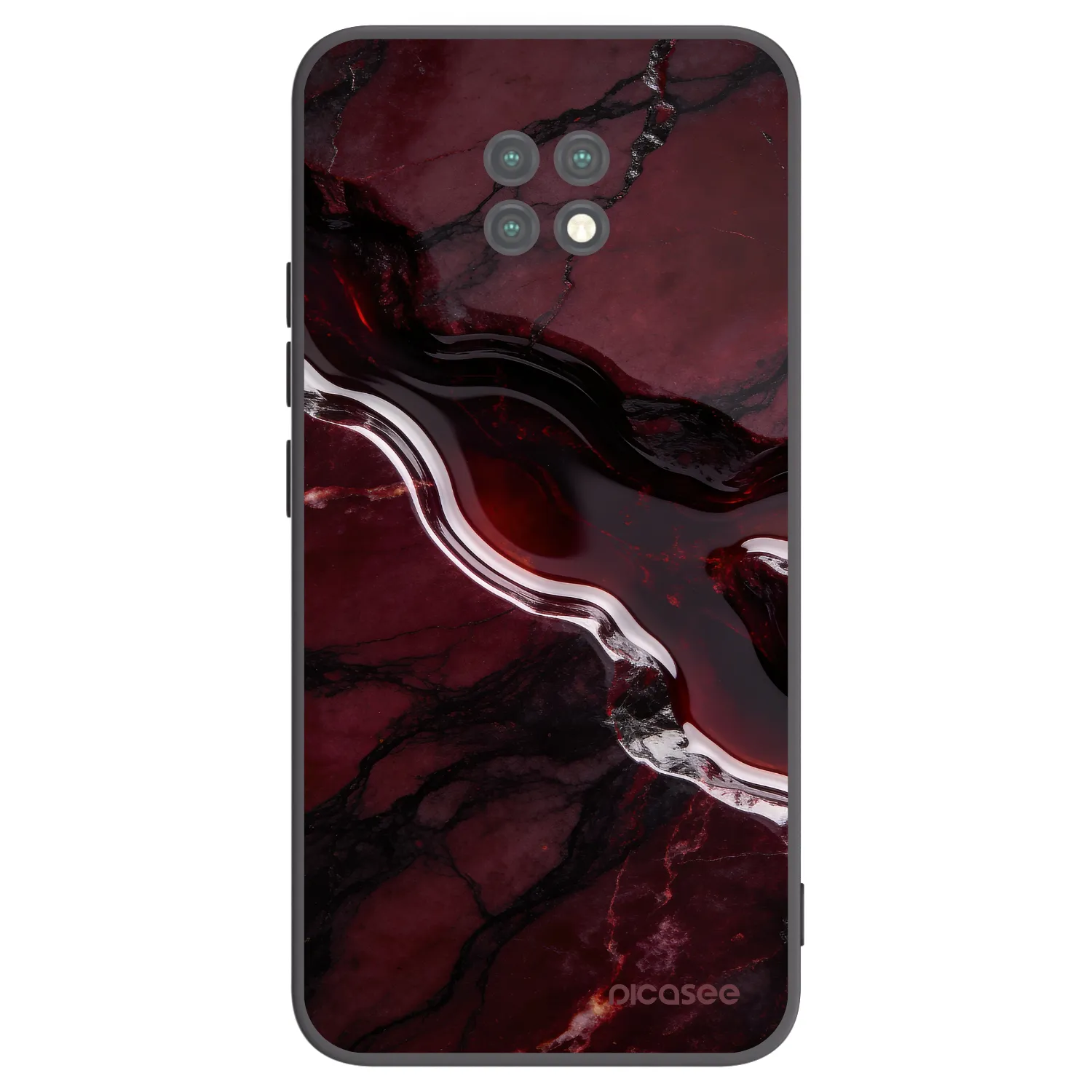 Picasee silikónový čierny obal pre Xiaomi Redmi Note 9T - Cherry stone