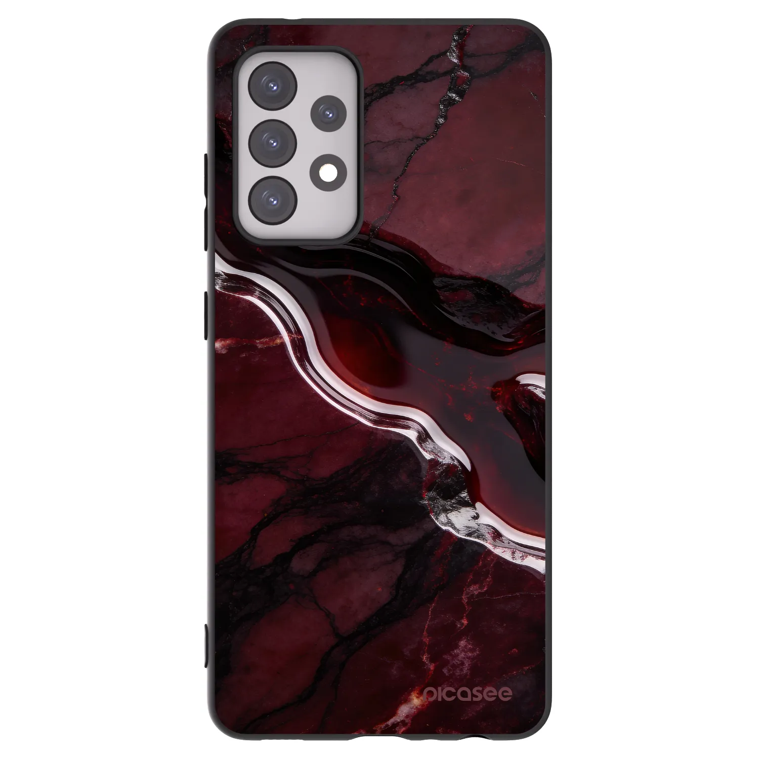 Picasee silikónový čierny obal pre Samsung Galaxy A52s 5G A528B - Cherry stone