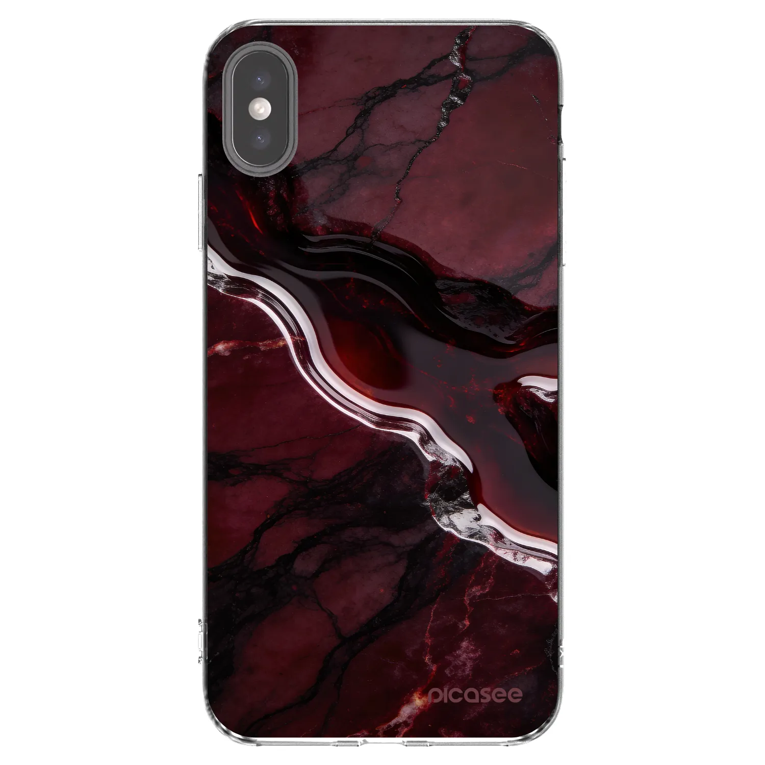 Picasee silikónový prehľadný obal pre Apple iPhone XS Max - Cherry stone
