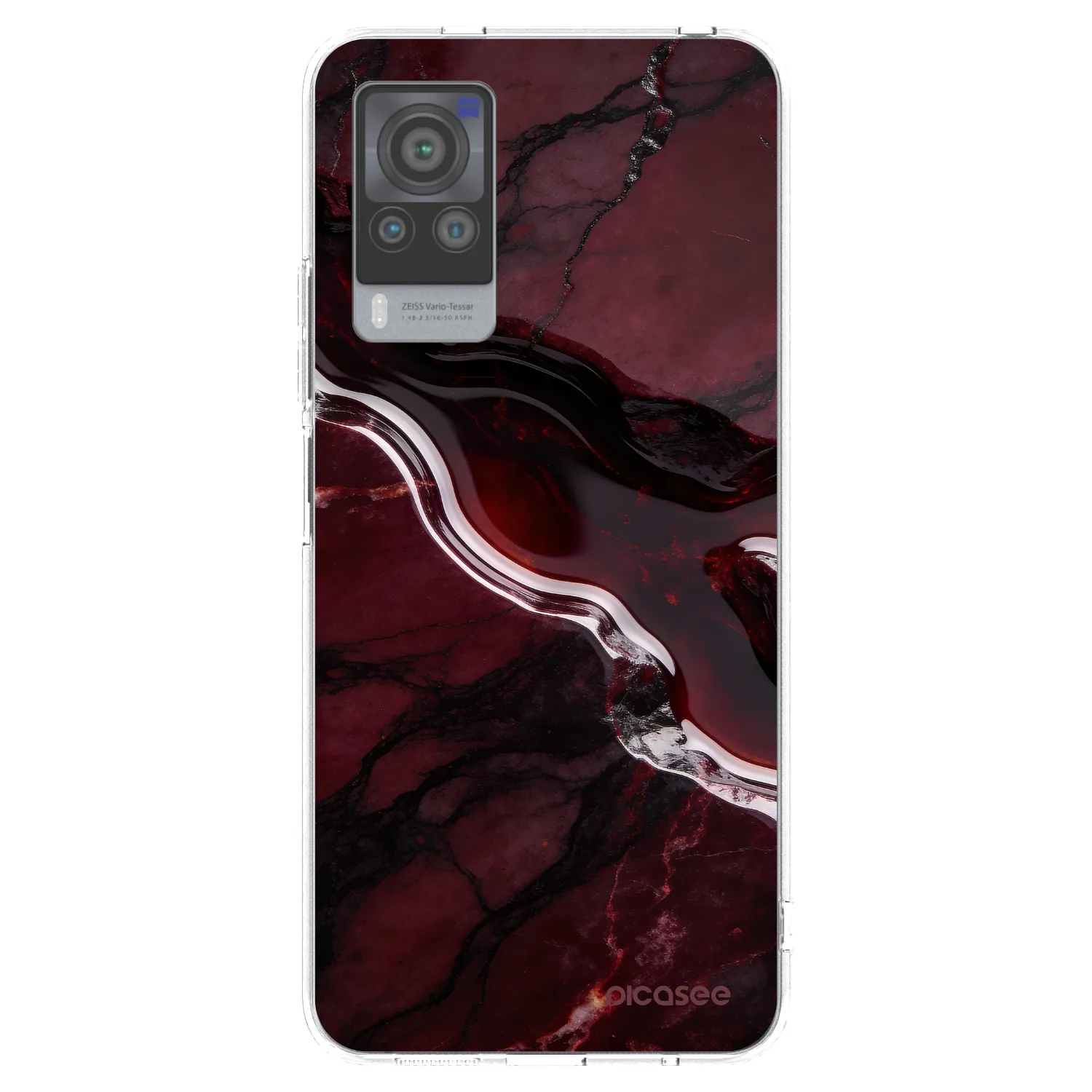 Picasee silikónový prehľadný obal pre Vivo X60 Pro 5G - Cherry stone