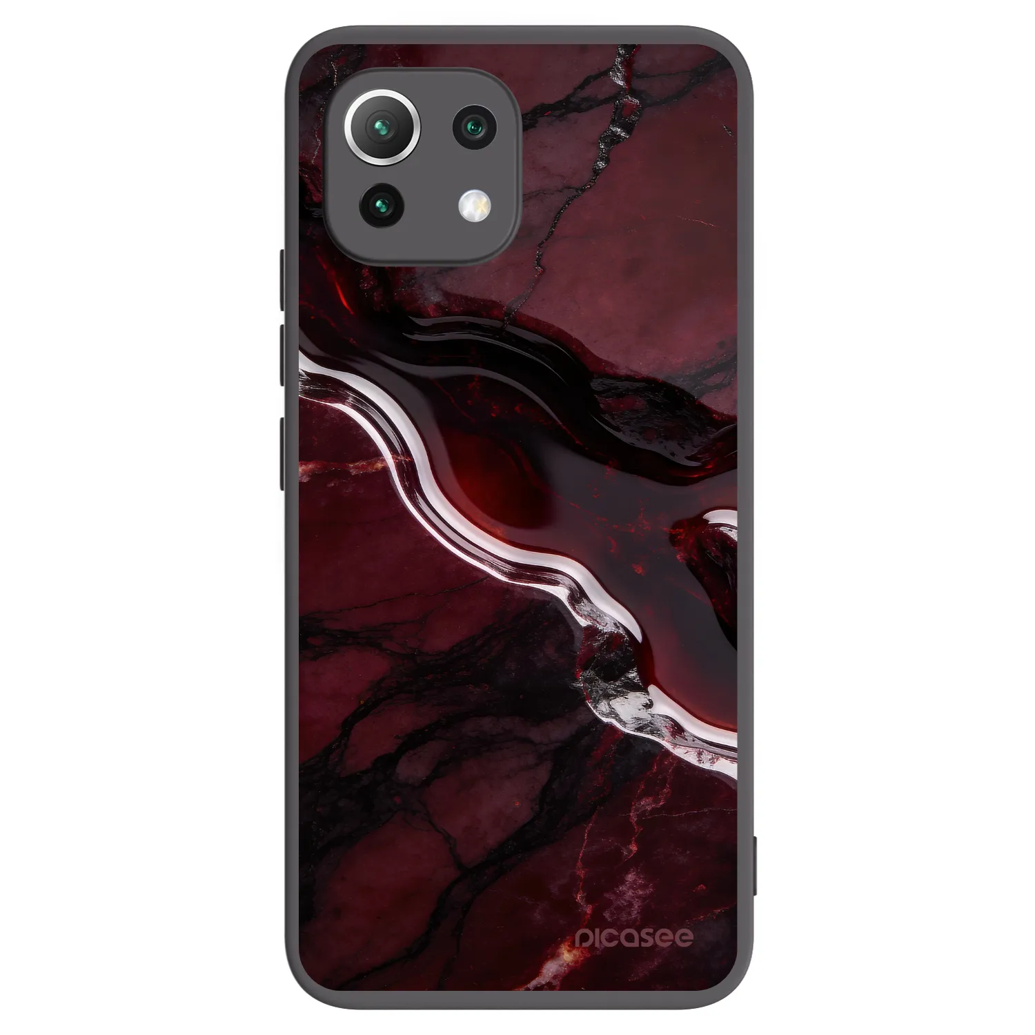 Picasee silikónový čierny obal pre Xiaomi 11 Lite 5G NE - Cherry stone