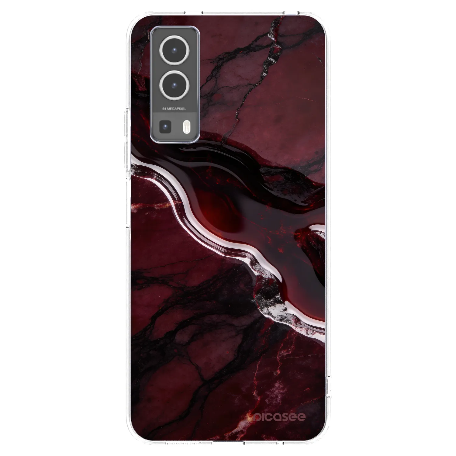 Picasee silikónový prehľadný obal pre Vivo Y72 5G - Cherry stone