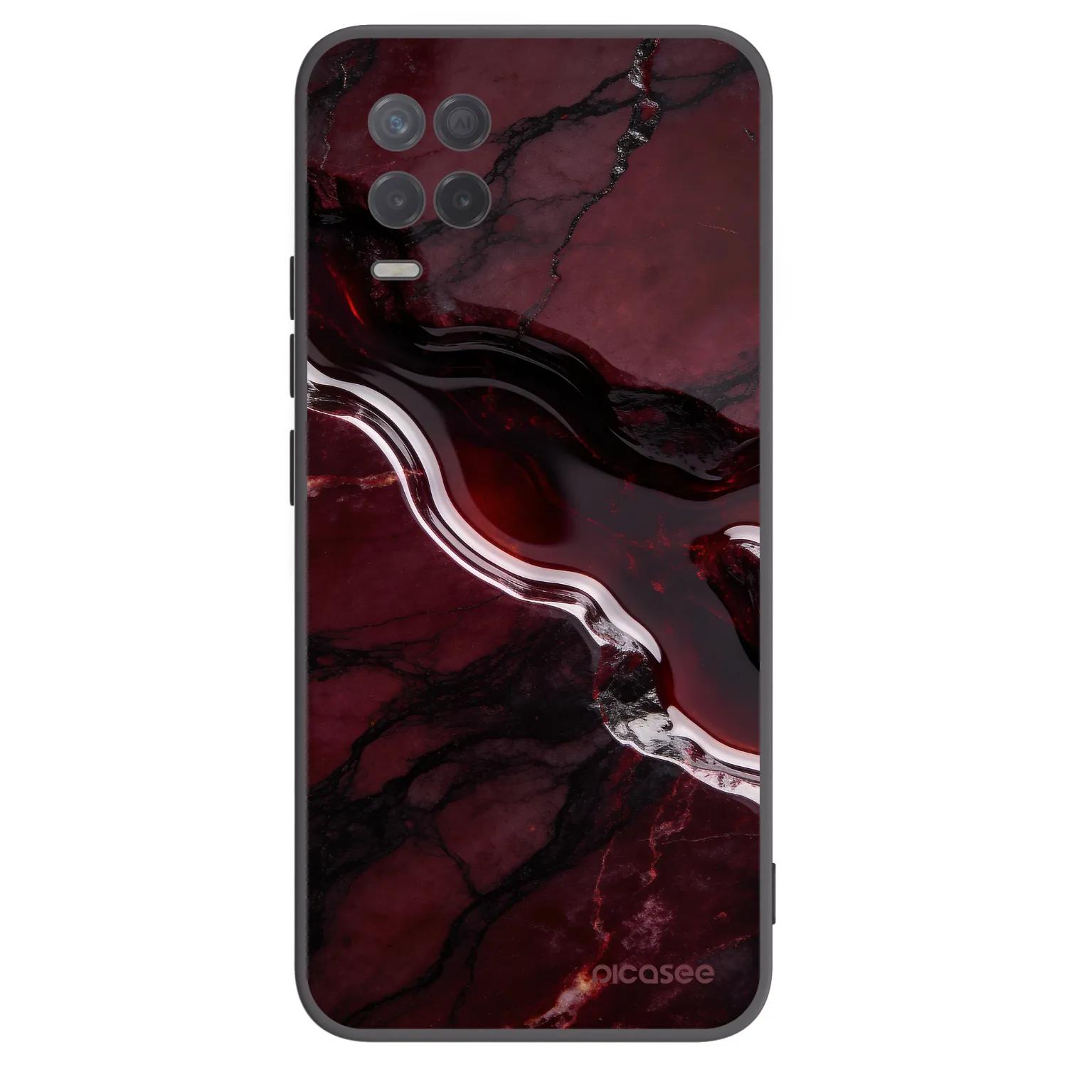 Picasee silikónový čierny obal pre Realme 8 5G - Cherry stone
