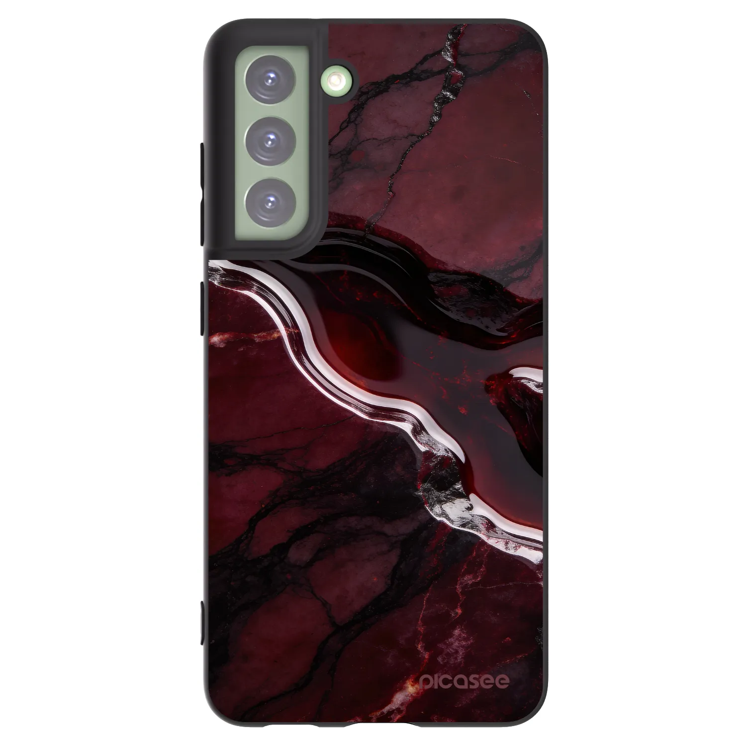 Picasee silikónový čierny obal pre Samsung Galaxy S21 FE 5G - Cherry stone
