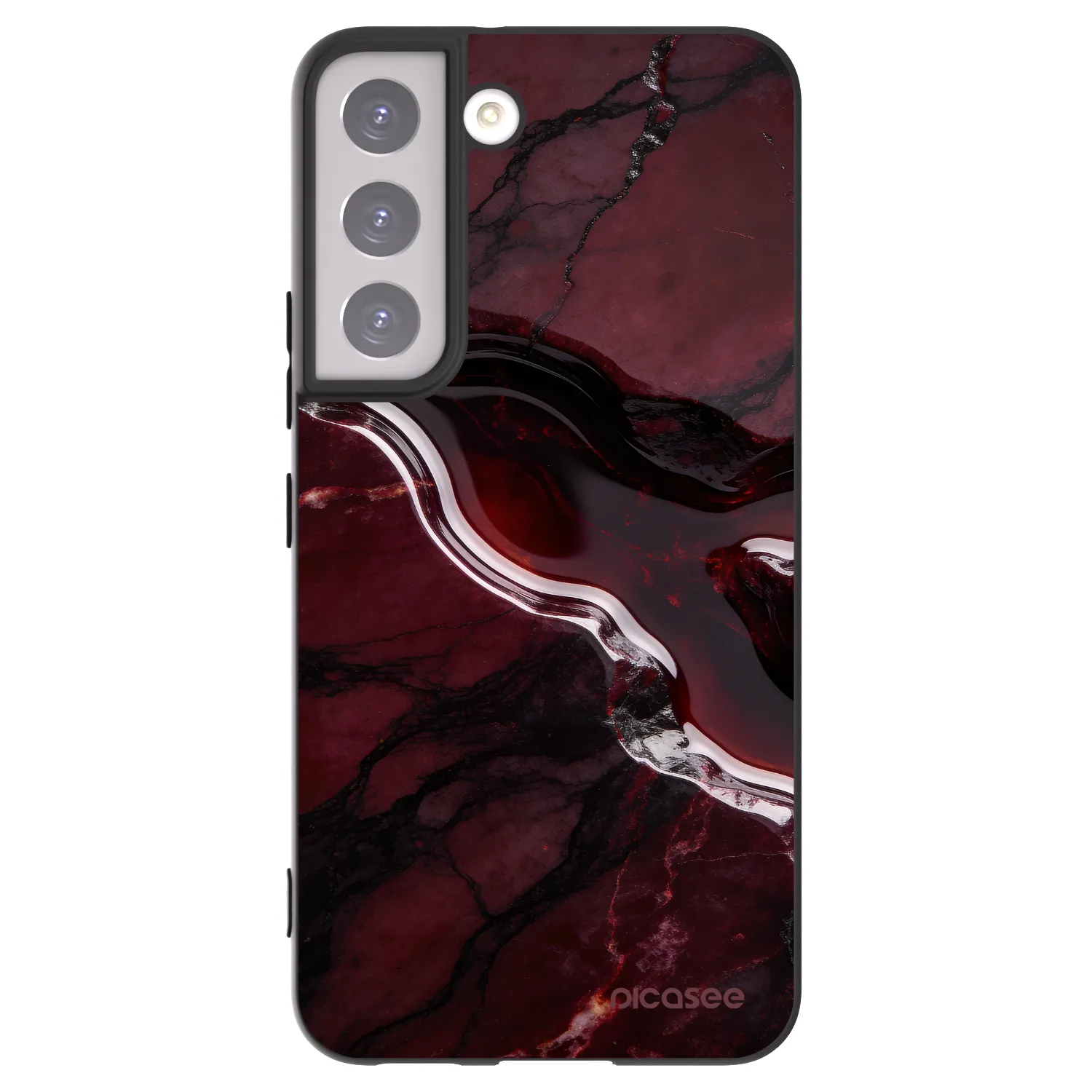 Picasee silikónový čierny obal pre Samsung Galaxy S22 5G - Cherry stone