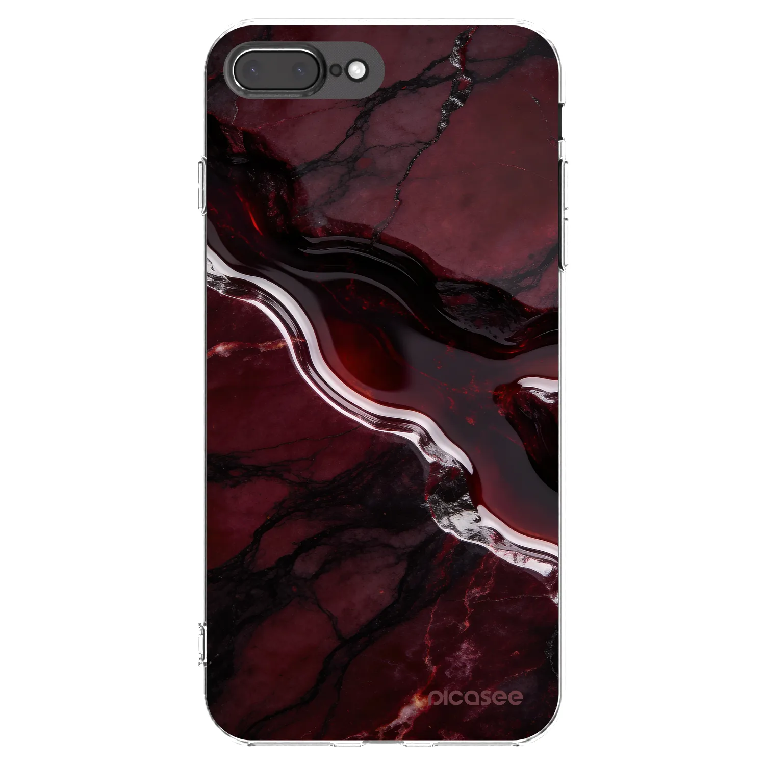 Picasee silikónový prehľadný obal pre Apple iPhone 7 Plus - Cherry stone
