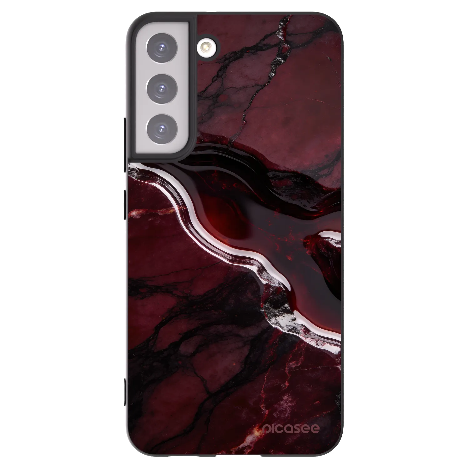 Picasee silikónový čierny obal pre Samsung Galaxy S22+ 5G - Cherry stone