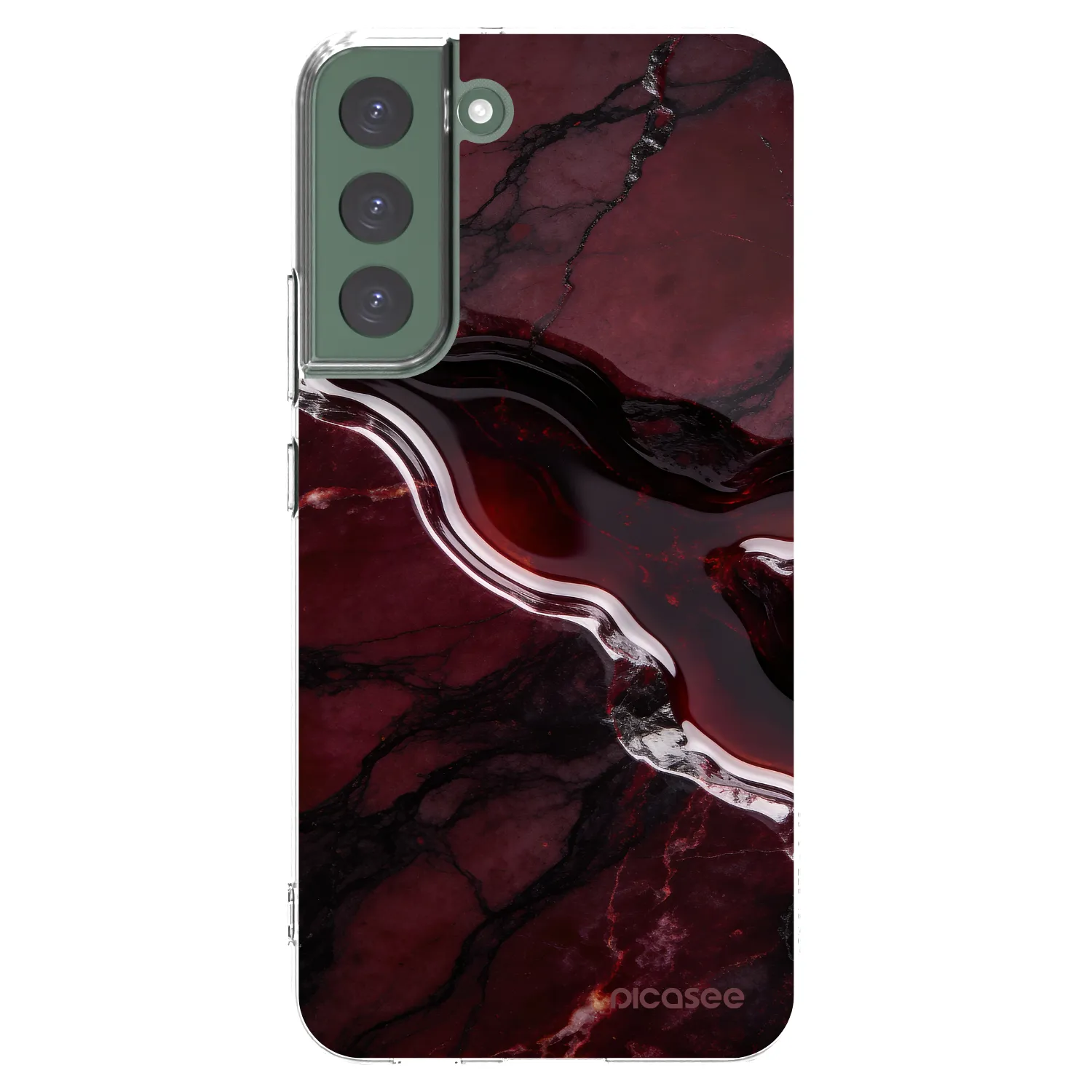 Picasee silikónový prehľadný obal pre Samsung Galaxy S22+ 5G - Cherry stone