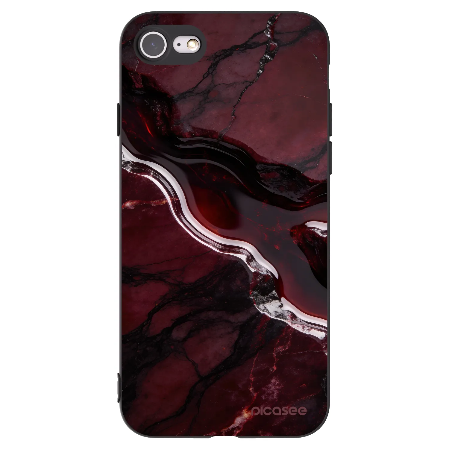 Picasee silikónový čierny obal pre Apple iPhone SE 2022 - Cherry stone