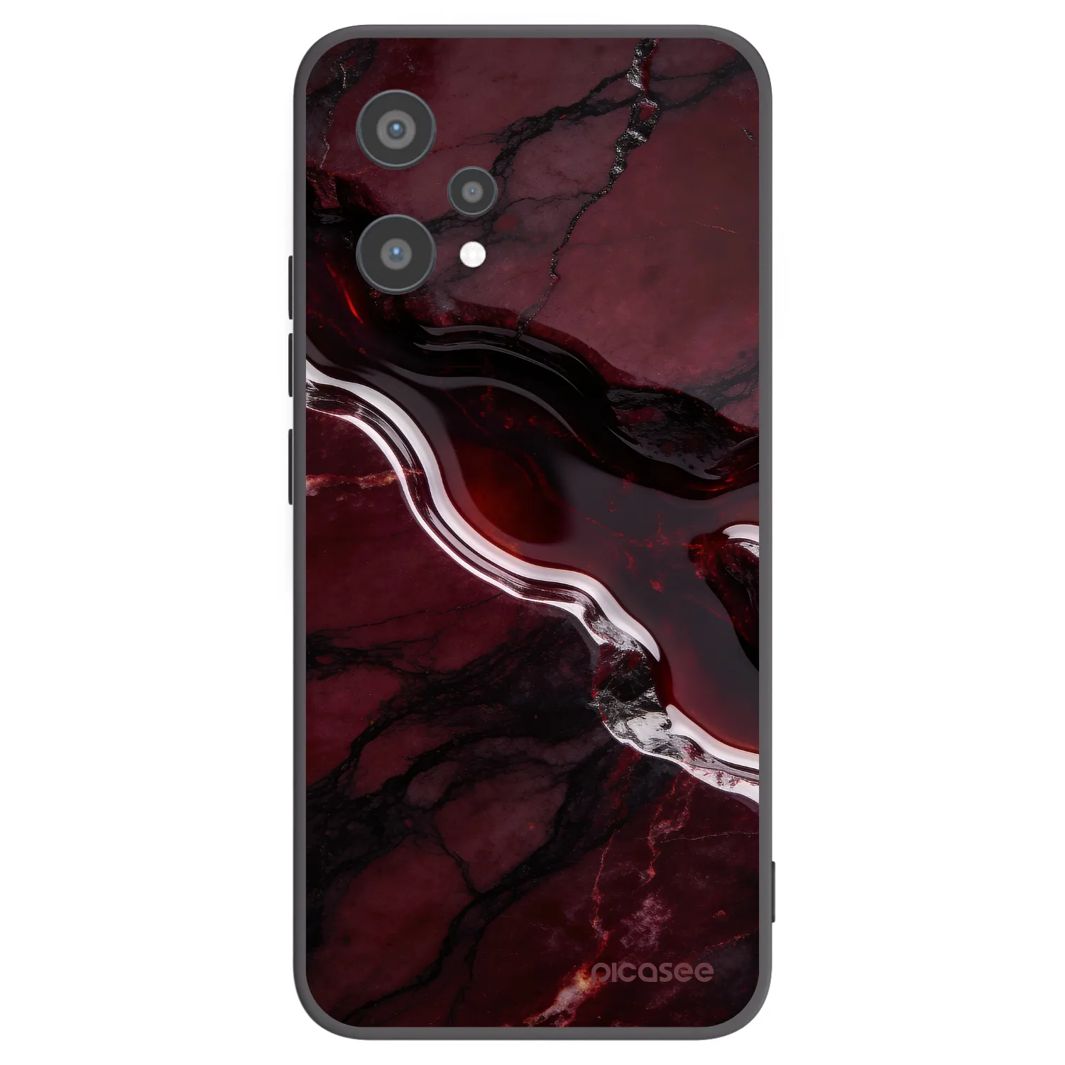 Picasee silikónový čierny obal pre Realme 9 Pro 5G - Cherry stone